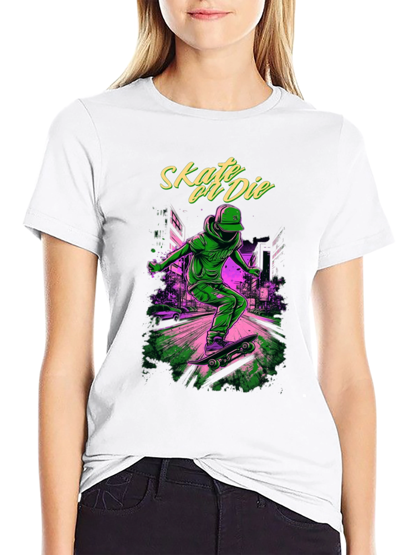 Skate or Die Graphic Tee - Black Cotton T-Shirt - 9