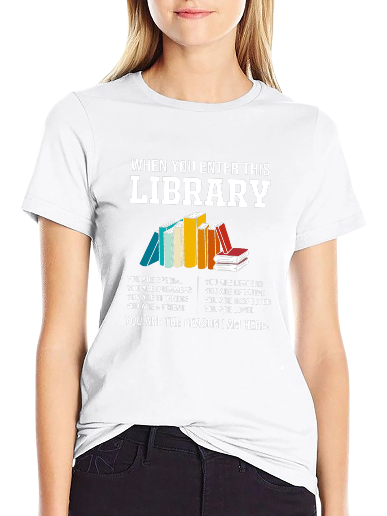 Black Library Lover T-Shirt - Bookworm Apparel view 9