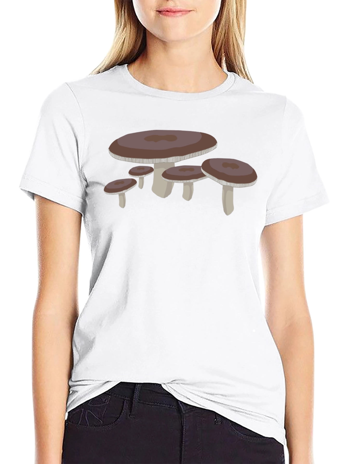 Black Mushroom Graphic Tee - Unique Nature Lover's T-Shirt view 9