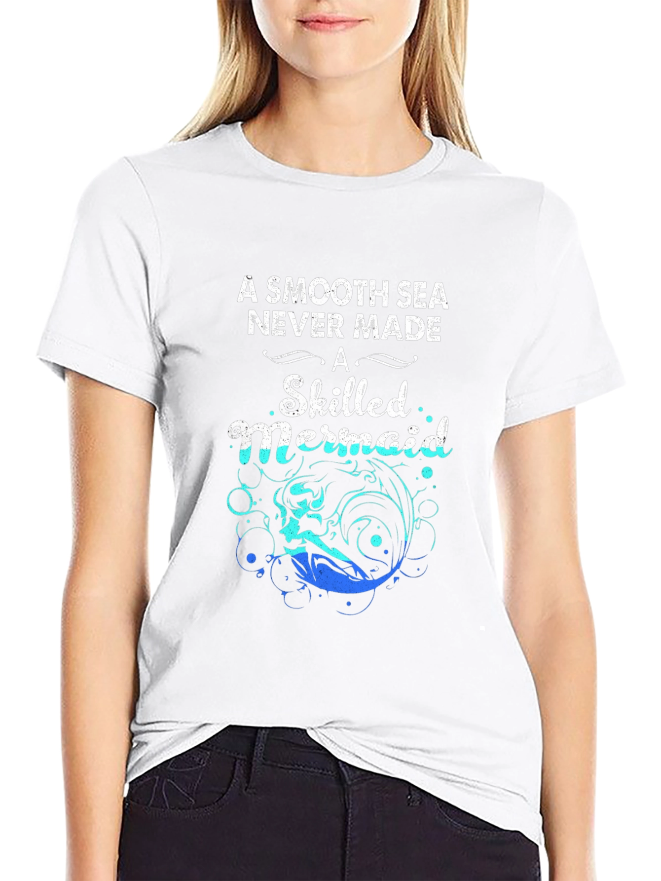 Mermaid Graphic T-Shirt: Smooth Seas, Skilled Mermaid - 9