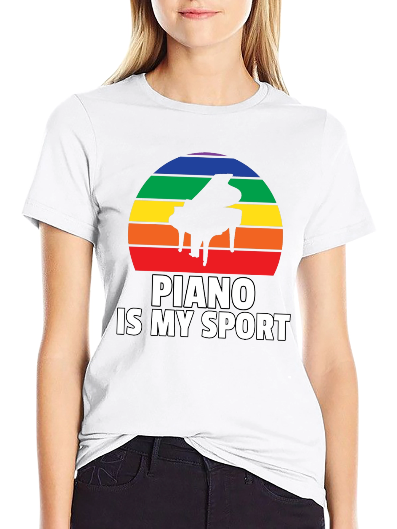 Black Piano Is My Sport Graphic Tee view 9