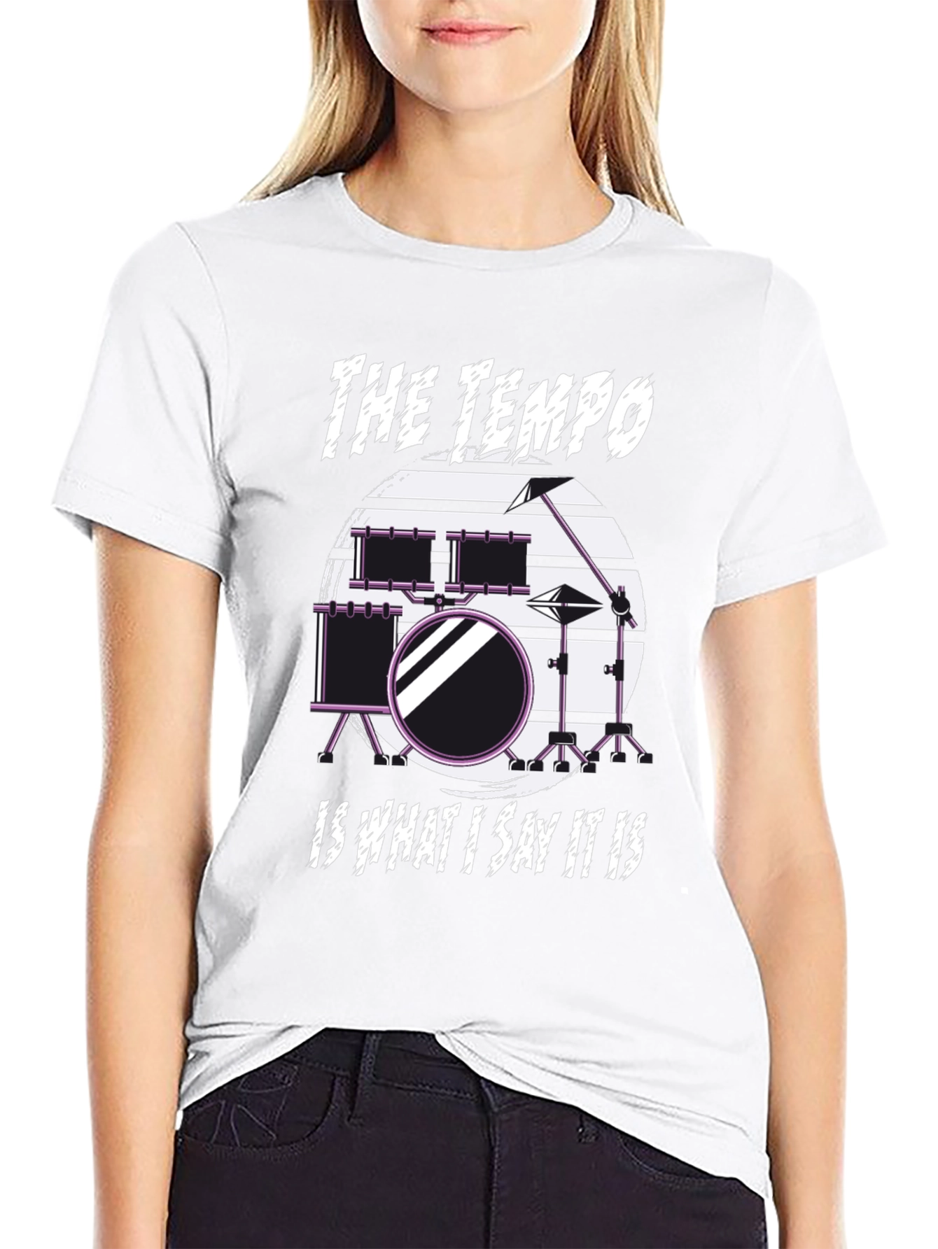 Black The Tempo Drummer T-Shirt - Music Lover Tee view 9