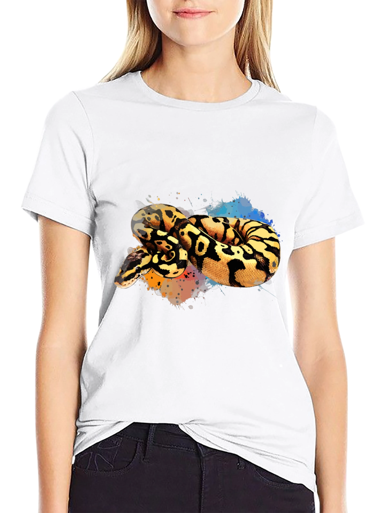 Black Python Snake Graphic Tee - Cool Reptile Design view 9