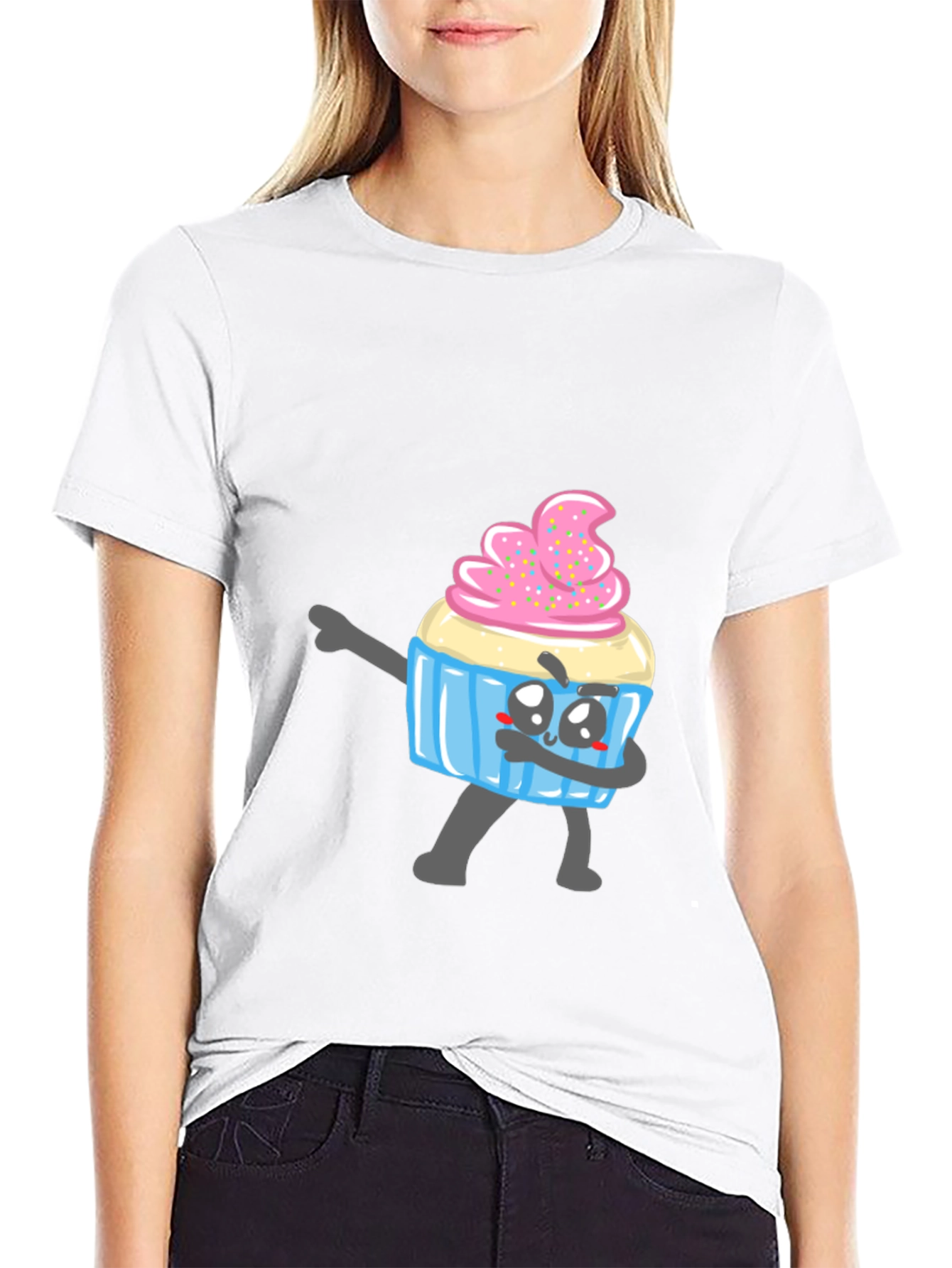 Black Cupcake Dabbing T-Shirt - Novelty Graphic Tee view 9