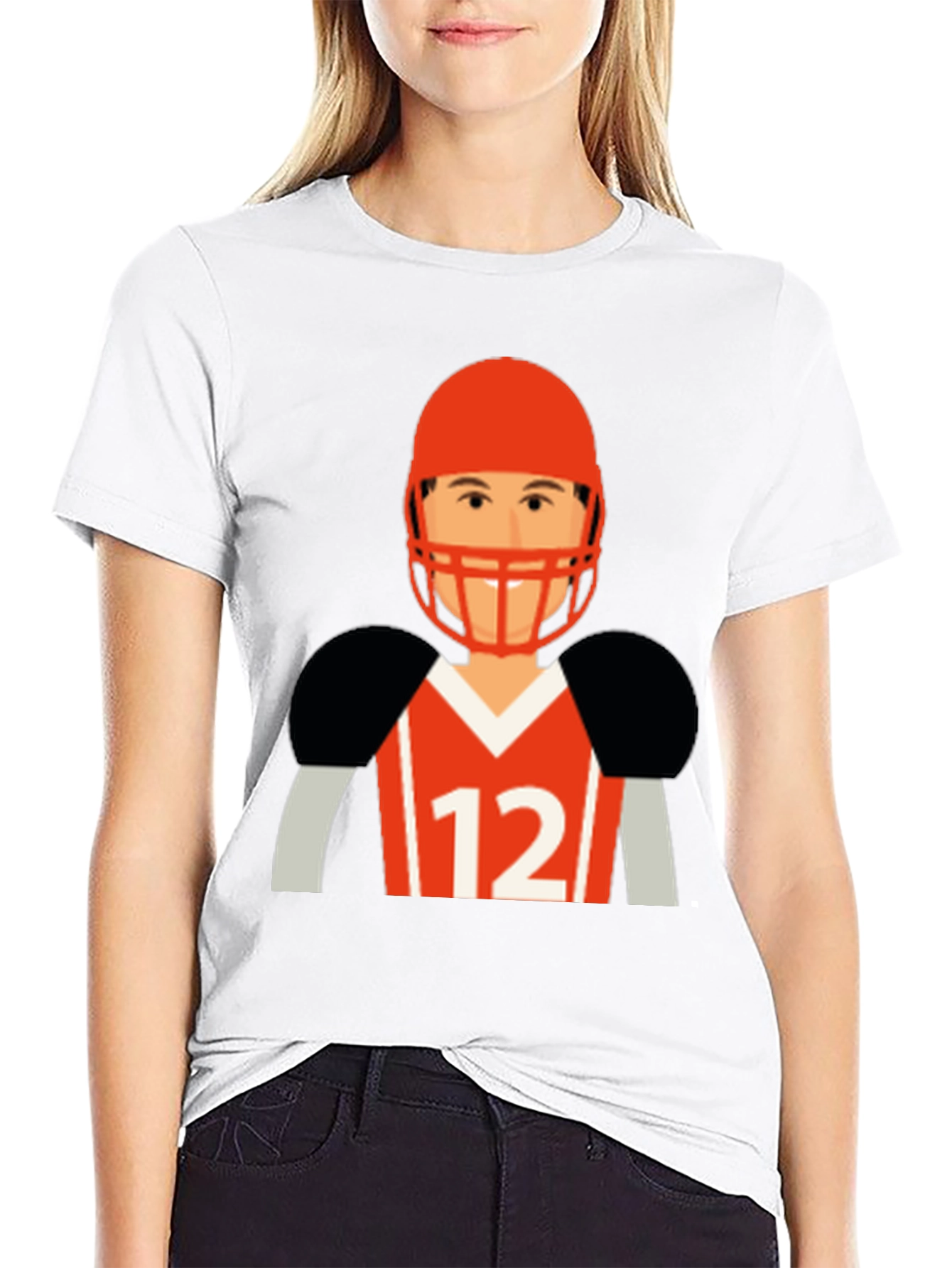 Black Football Player Graphic T-Shirt view 9