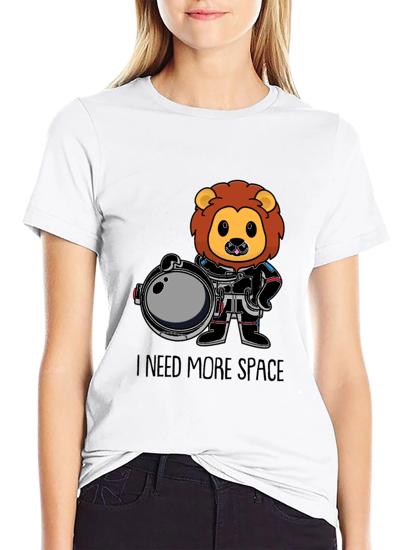 Black Lion Astronaut T-Shirt - I Need More Space view 9