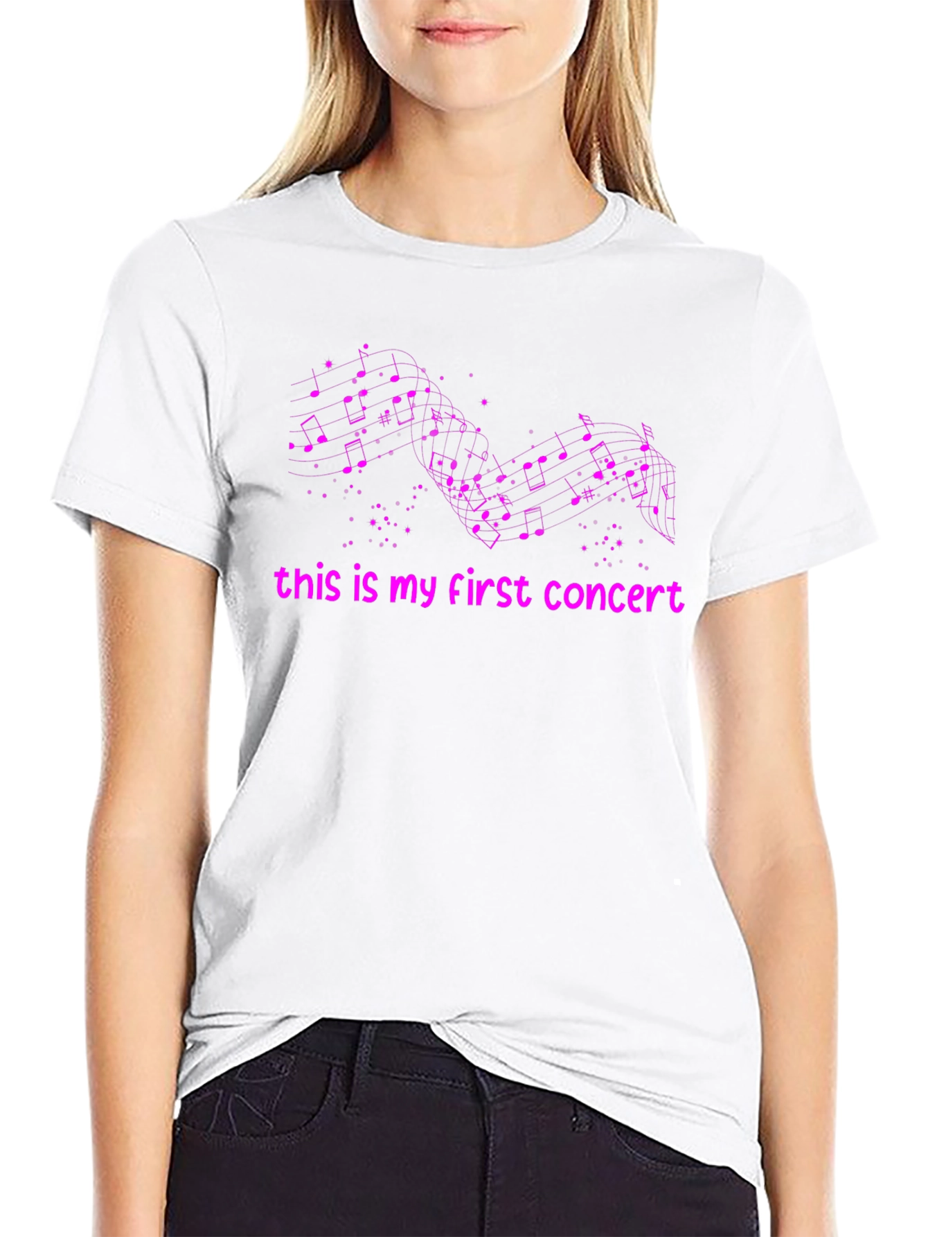 Black First Concert Music Note T-Shirt view 9
