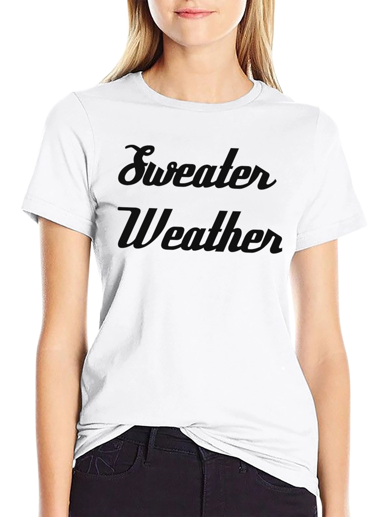 Black Sweater Weather Graphic Tee - Trendy Unisex T-Shirt view 9