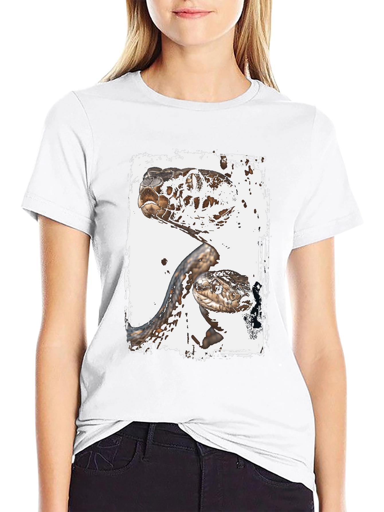 Black Snake T-Shirt: Reptile Art Graphic Tee view 9