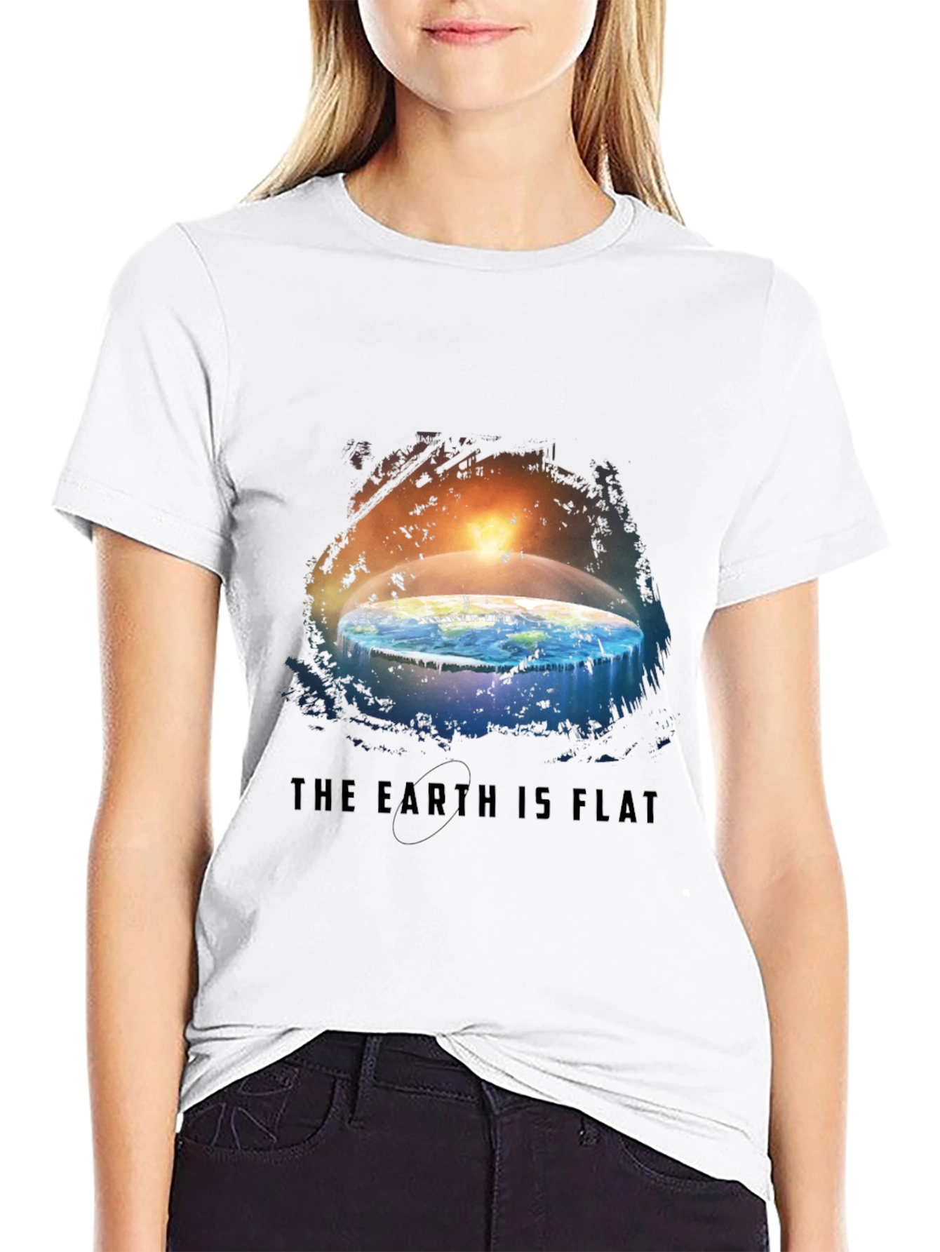 Black Flat Earth Graphic Tee view 9