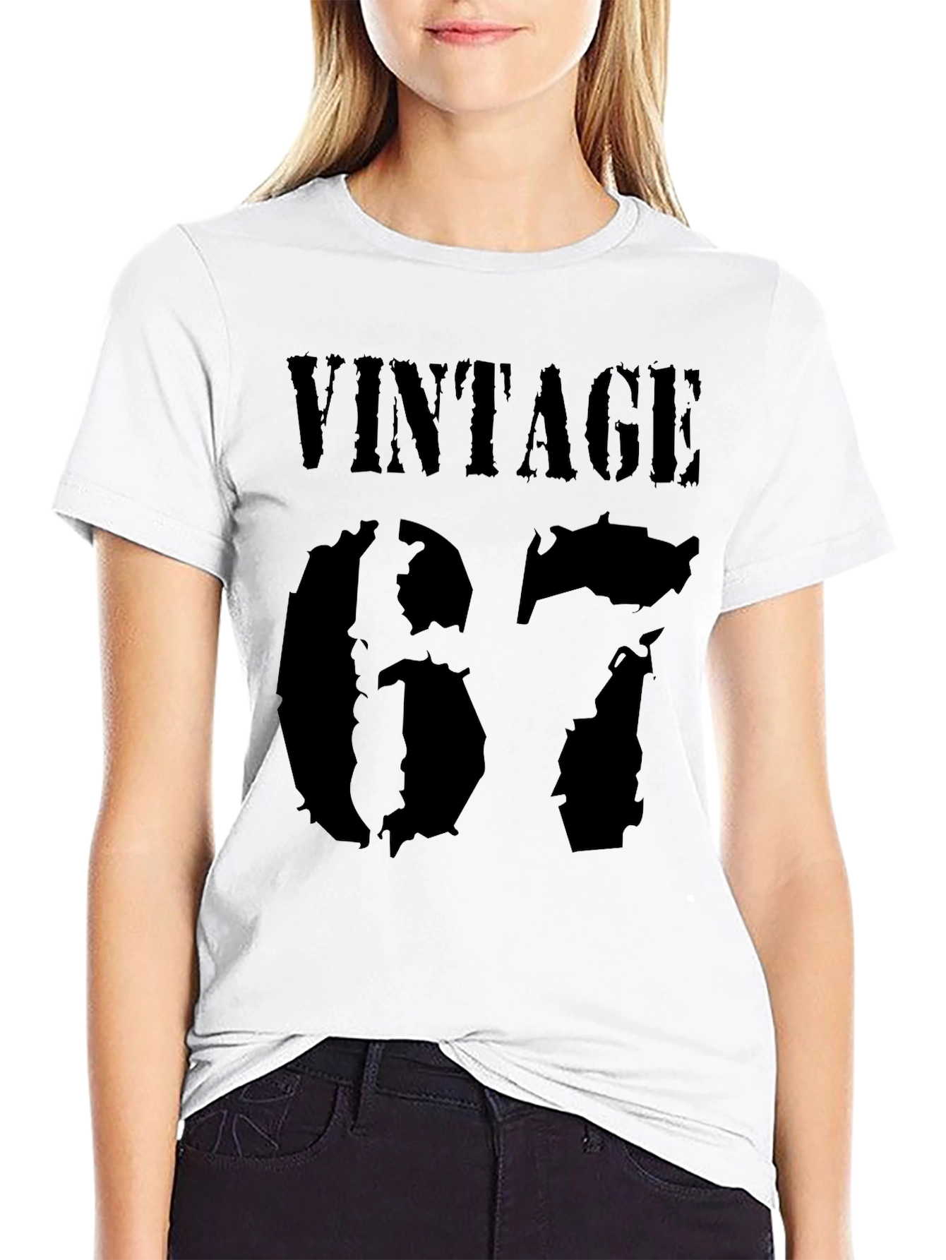 Black Vintage 67 Graphic Tee - Retro Style view 9