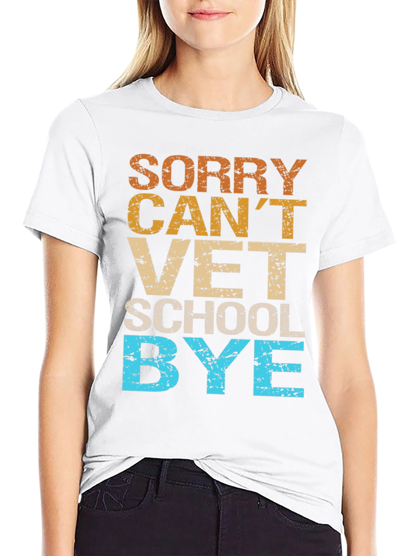 Black Sorry Can't Vet School Bye T-Shirt view 9
