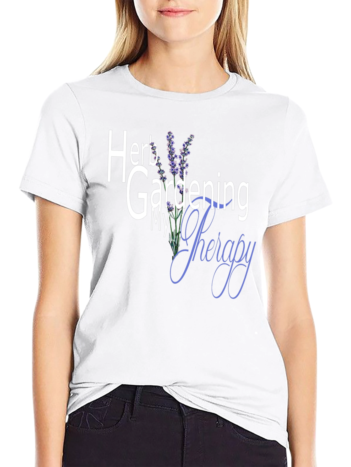 Black Herb Gardening My Therapy Graphic Tee view 9