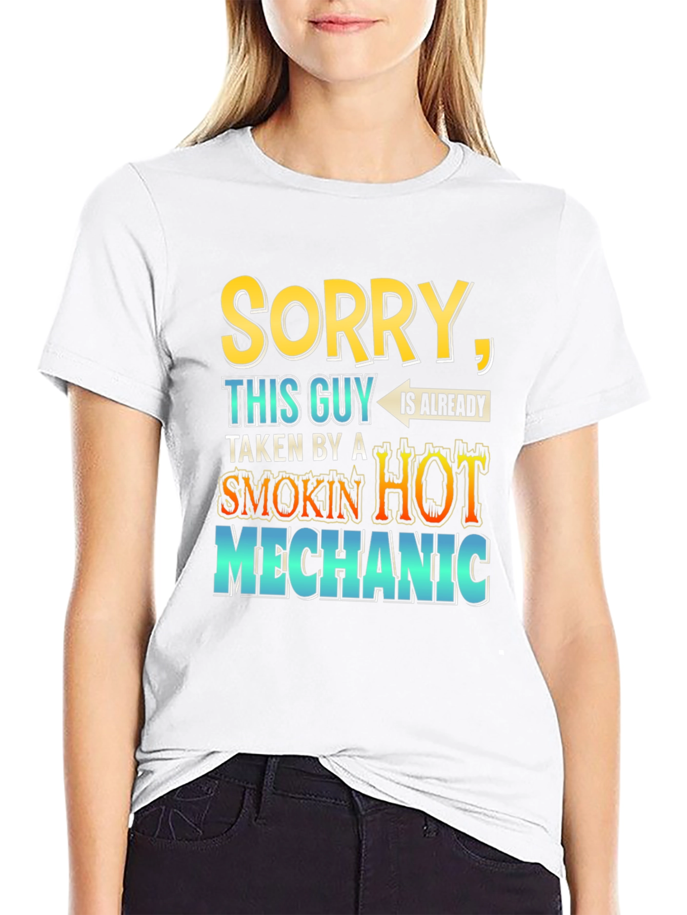 Black Sorry, This Guy is Taken By a Hot Mechanic T-Shirt view 9