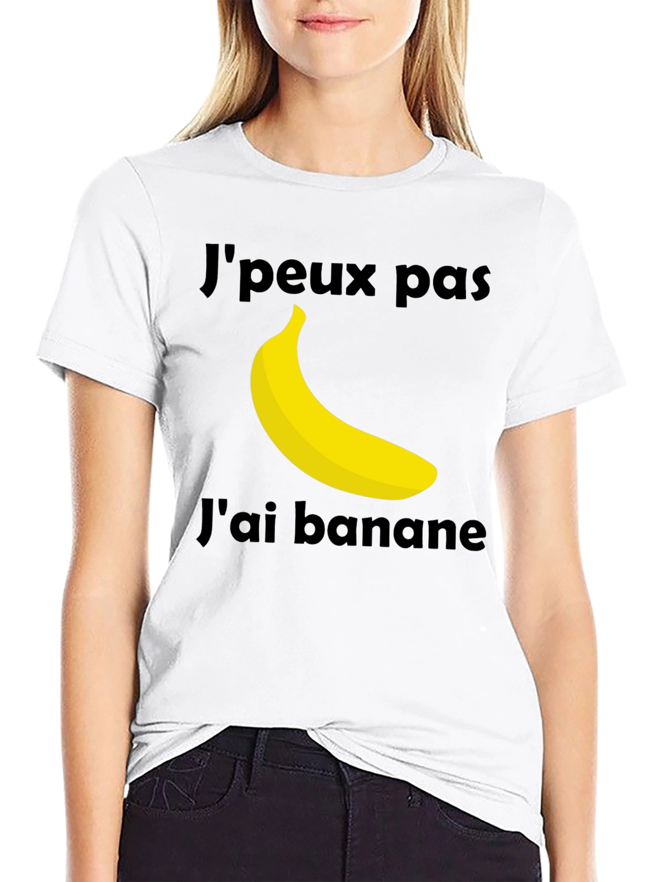 Black J'peux Pas J'ai Banane T-Shirt - Funny French Banana Tee view 9