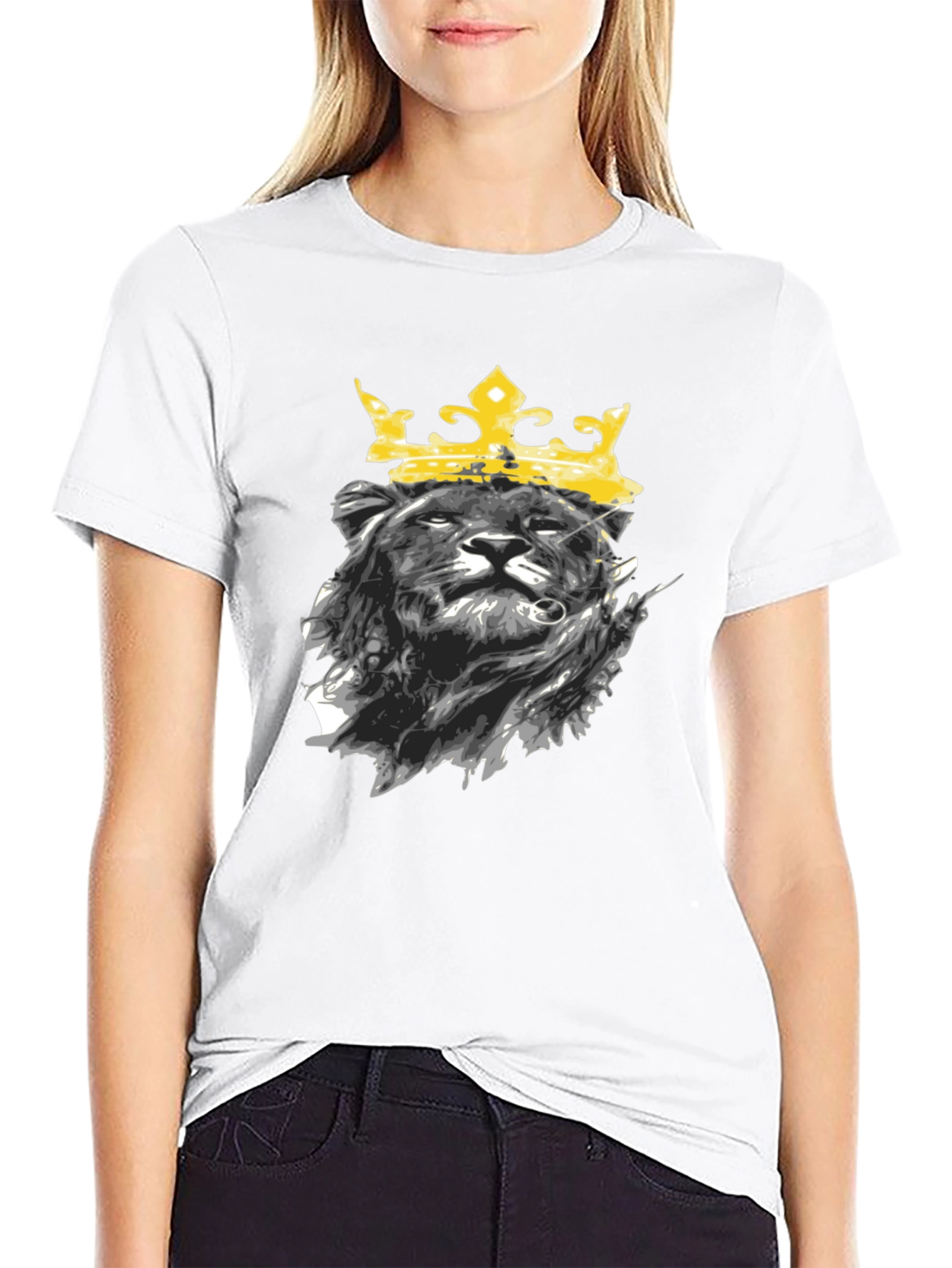 Black Lion King Graphic Tee - Black Cotton T-Shirt view 9