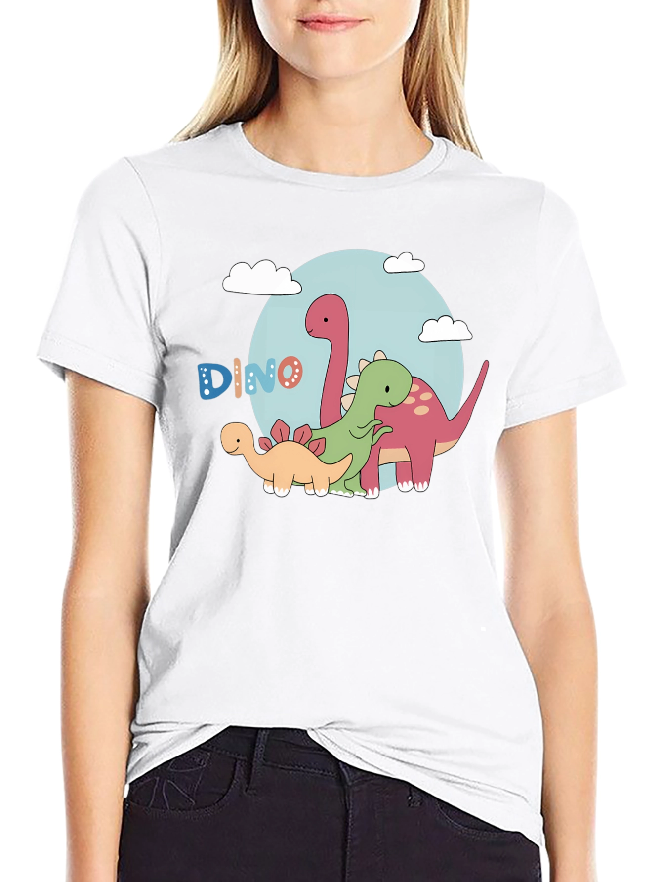 Black Dino T-Shirt - Cartoon Dinosaur Graphic Tee view 9