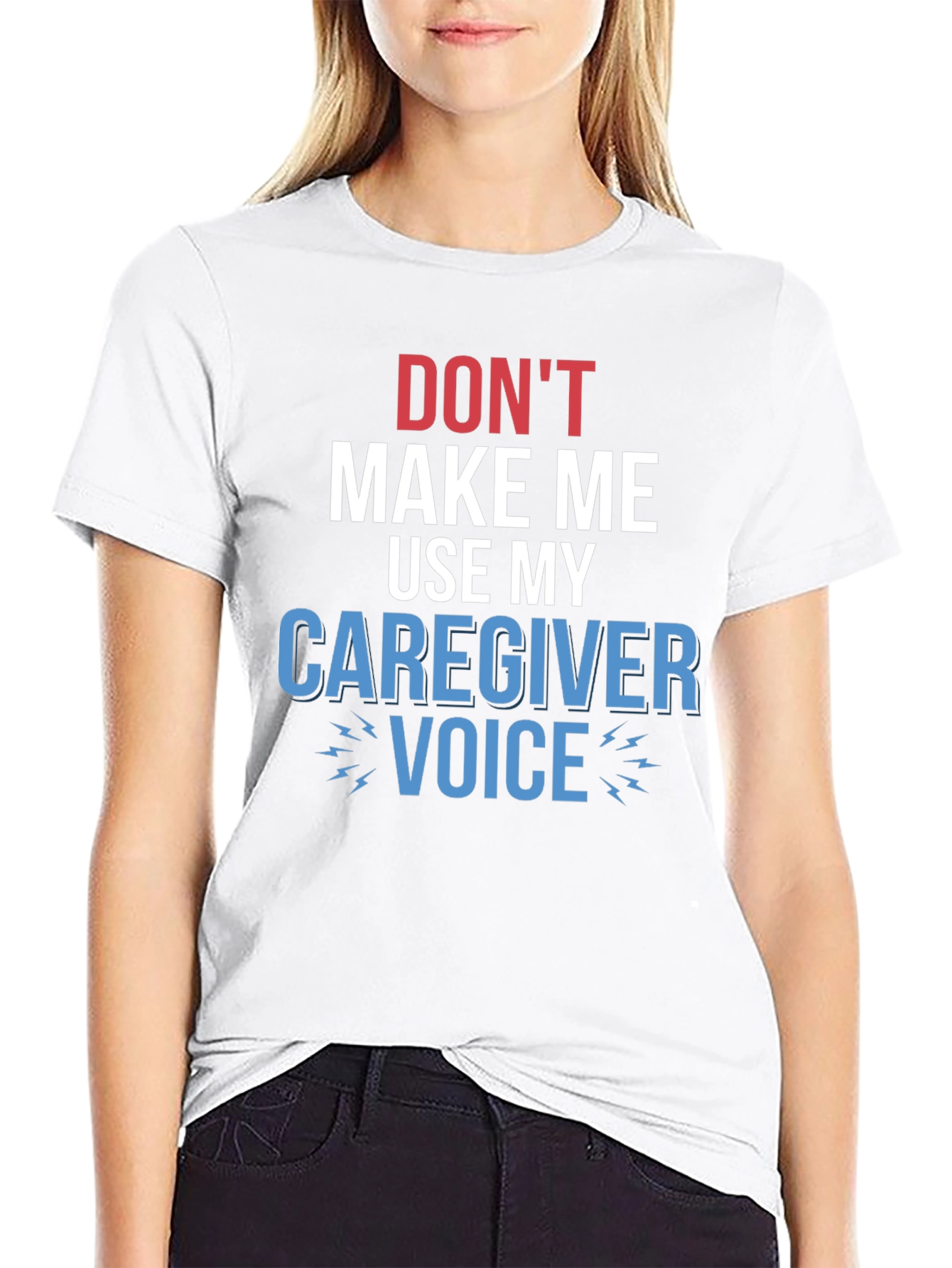 Black Caregiver Voice T-Shirt - Funny Graphic Tee view 9