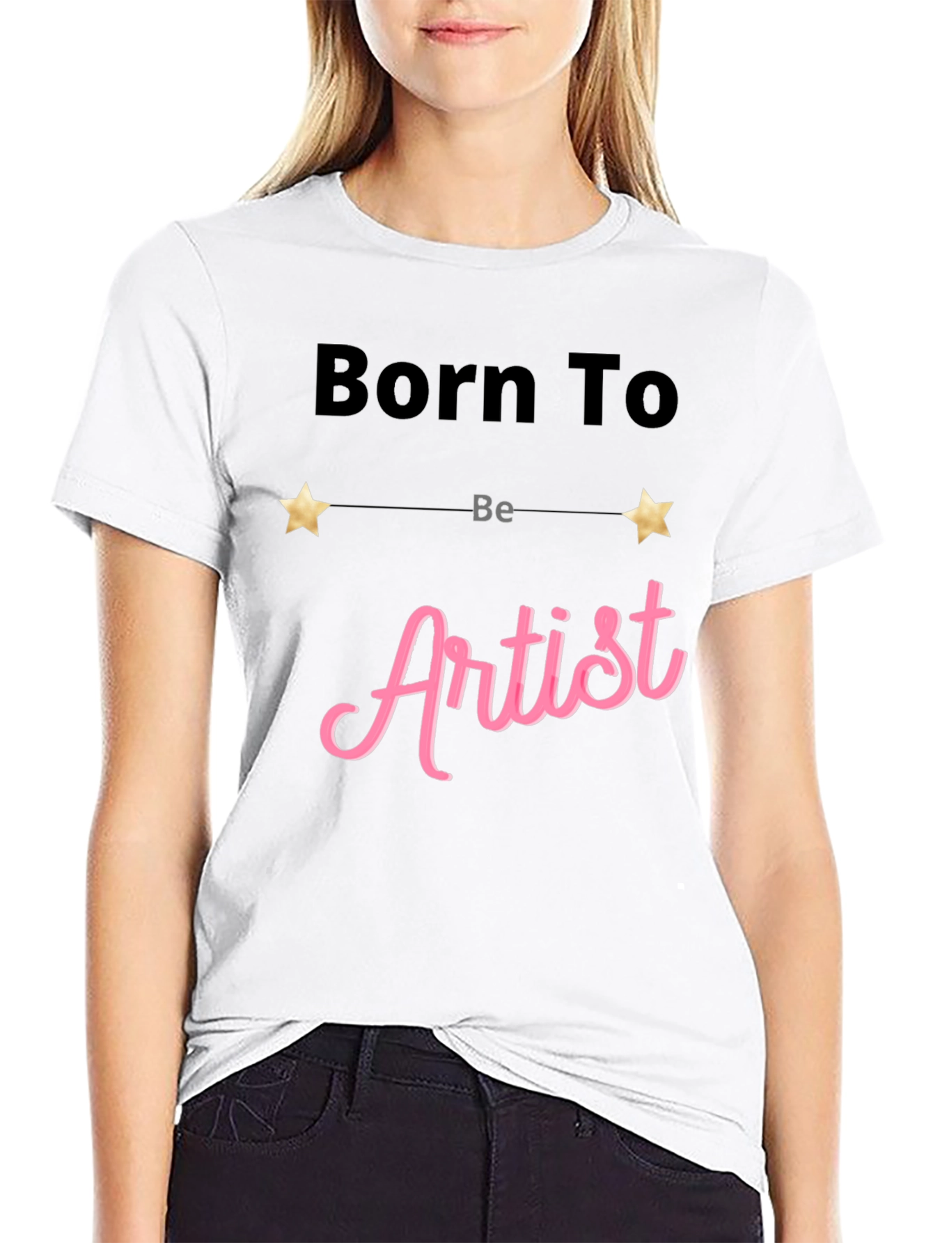 Black Born To Be Artist Black T-Shirt view 9