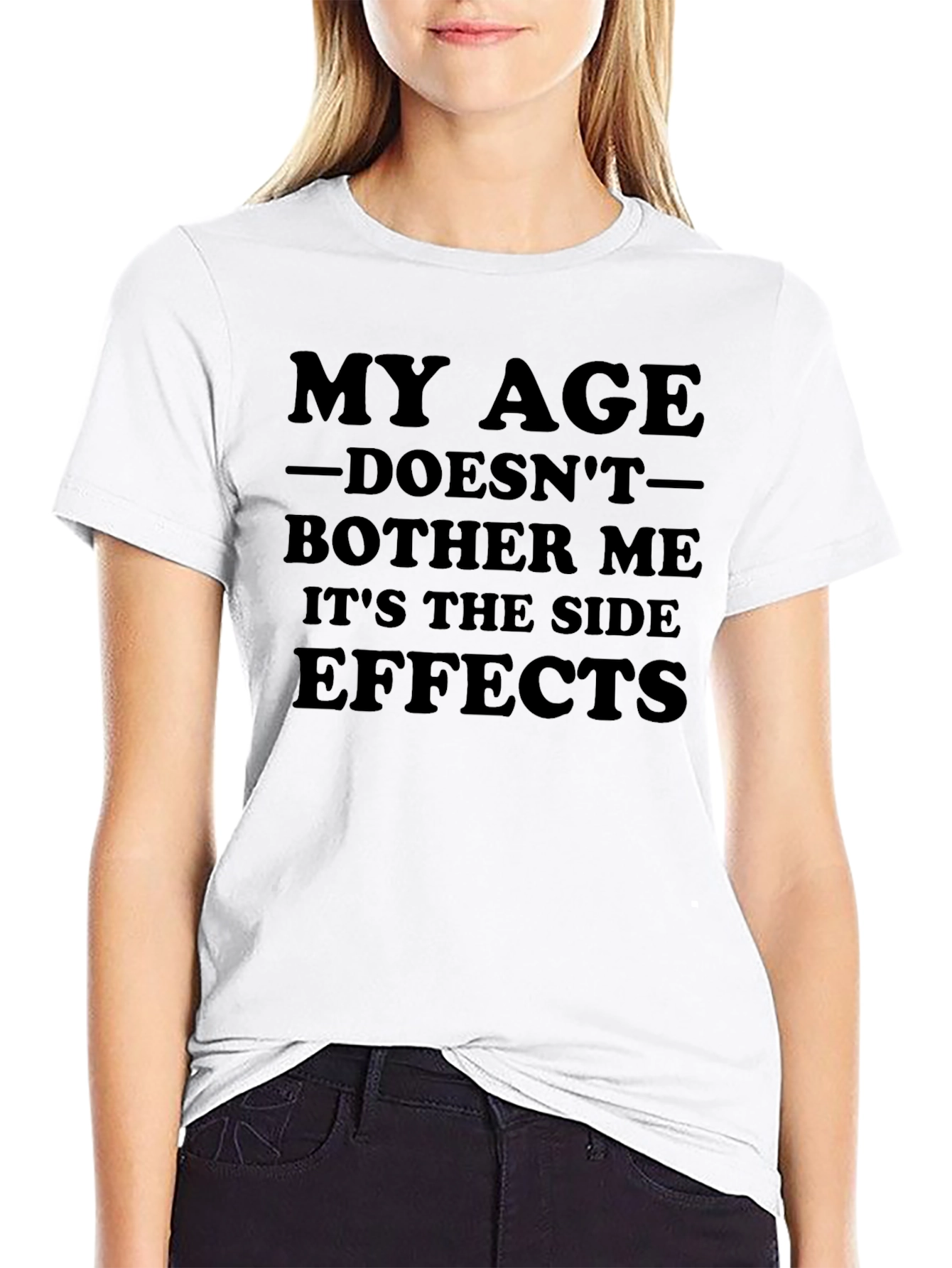 Black Funny My Age Doesn't Bother Me T-Shirt view 9