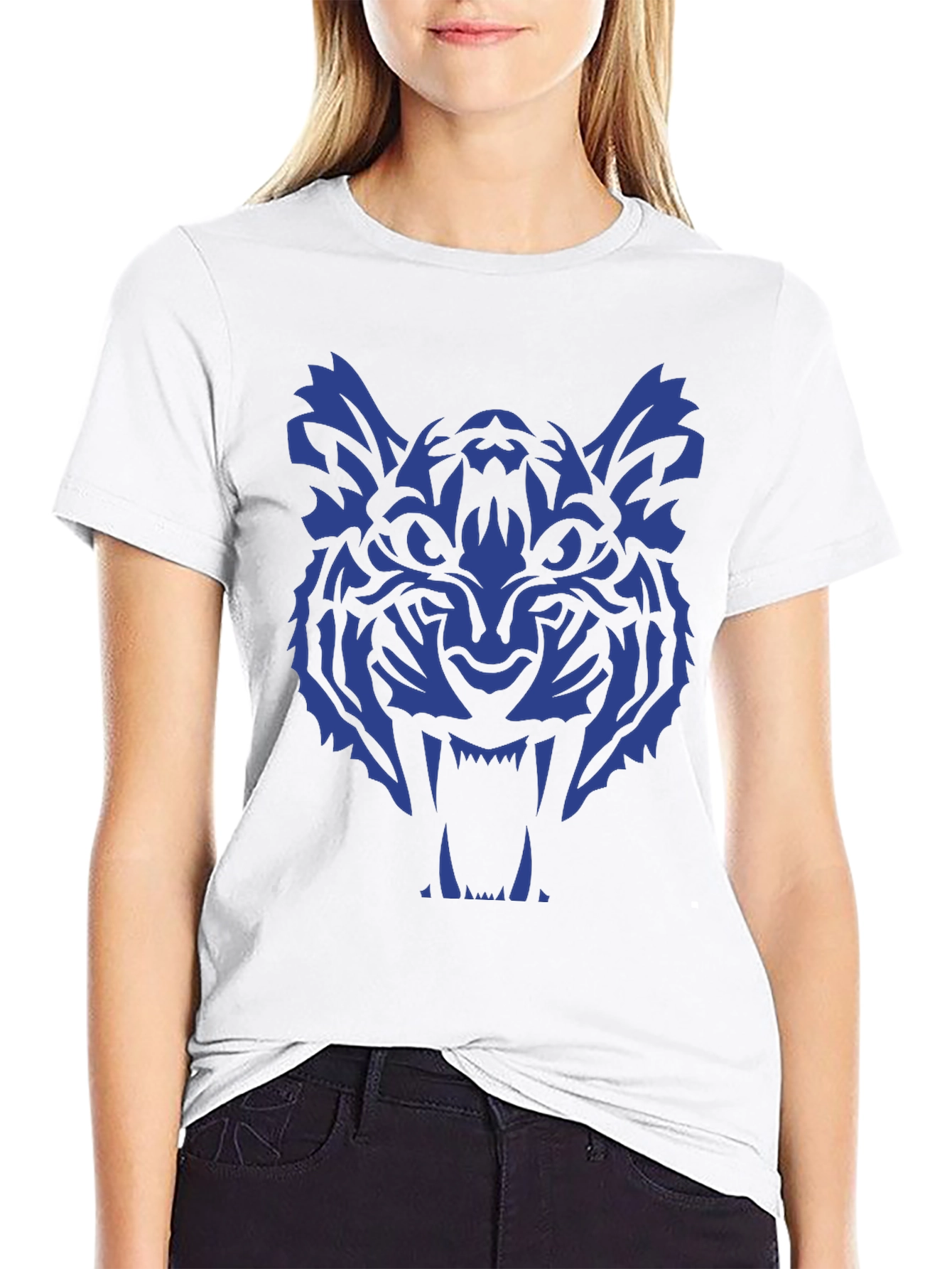 Black Tiger Graphic Tee - Bold Blue Design view 9