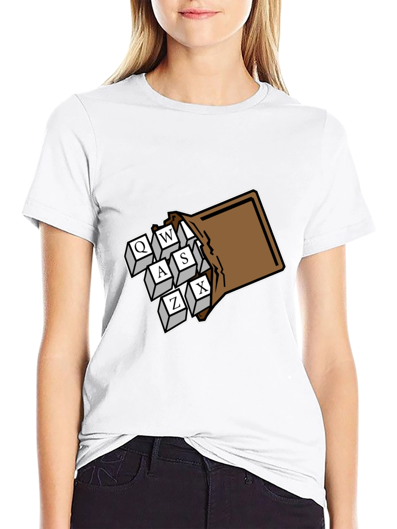 Black Gamer Keys T-Shirt - QWASZX Design view 9