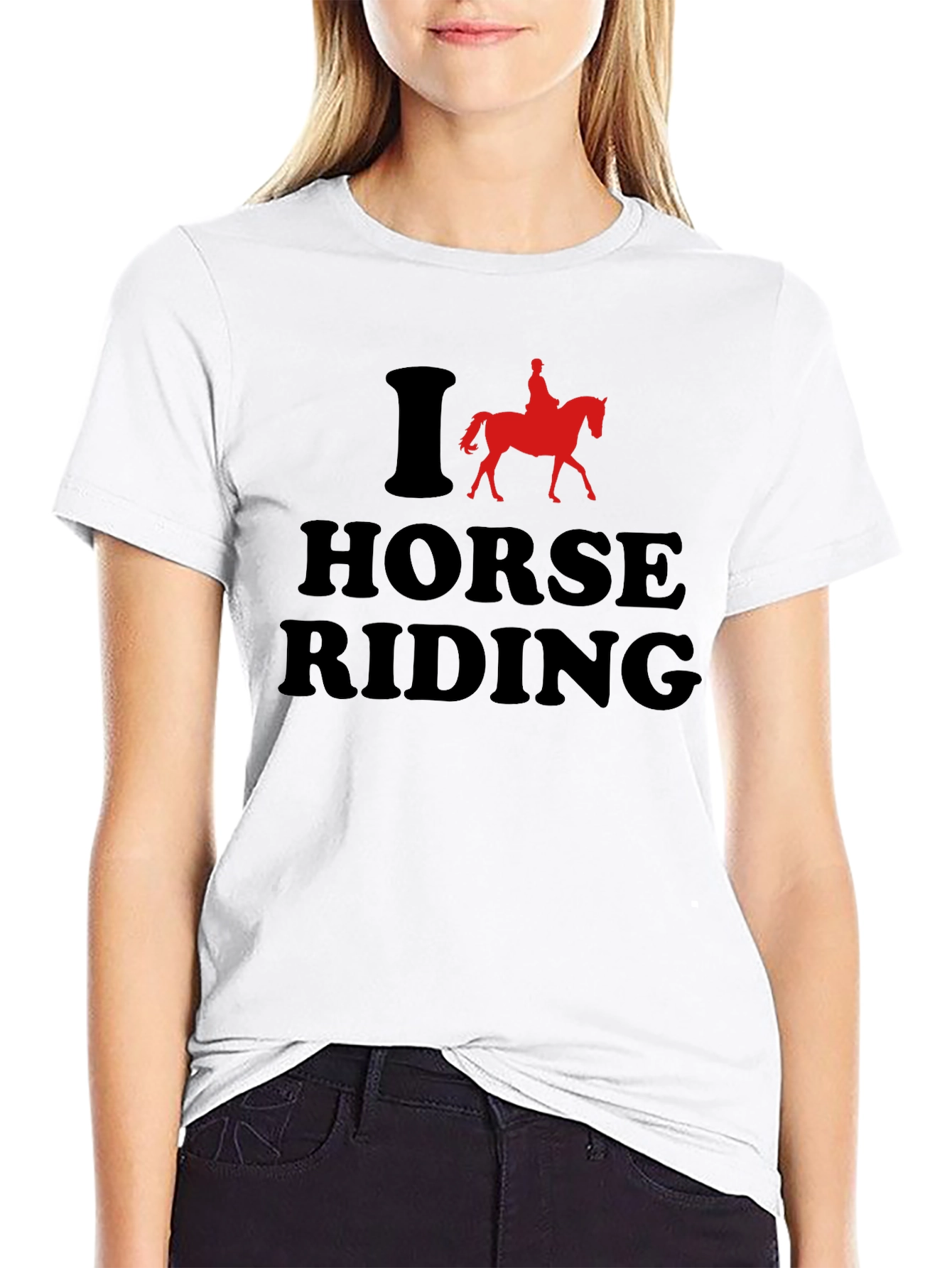 Black I Love Horse Riding Graphic T-Shirt view 9