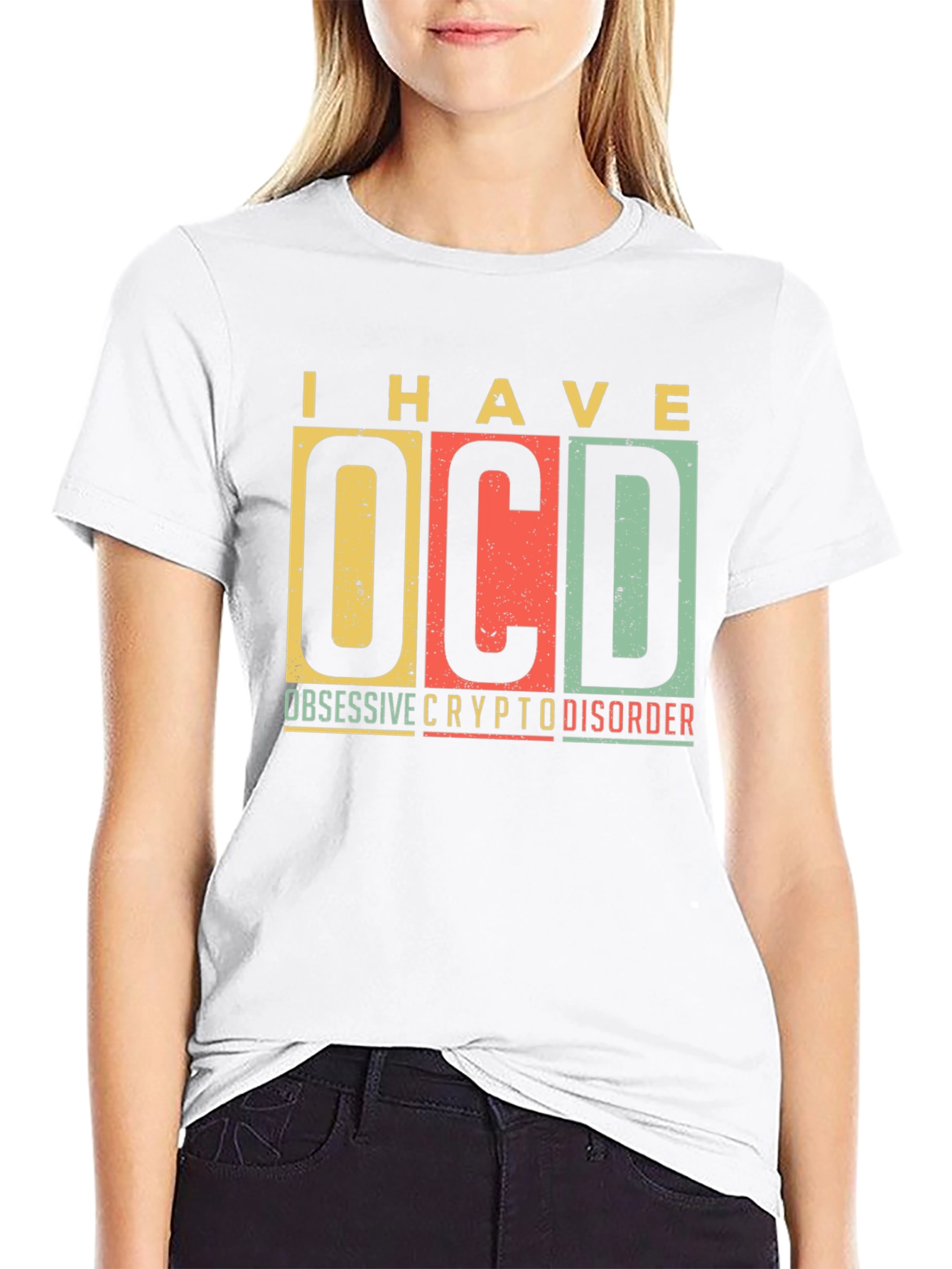 Black OCD Crypto Disorder Graphic Tee view 9