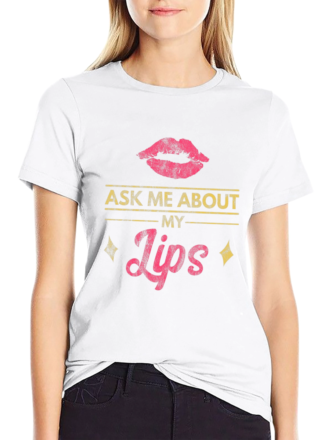 Black Ask Me About My Lips T-Shirt view 9