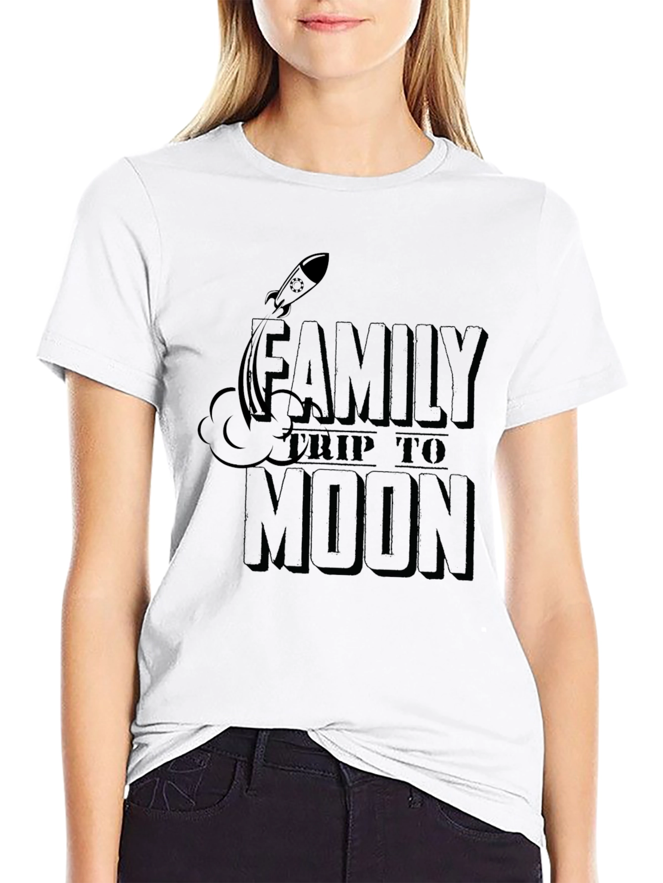Black Family Trip to Moon Graphic T-Shirt view 9