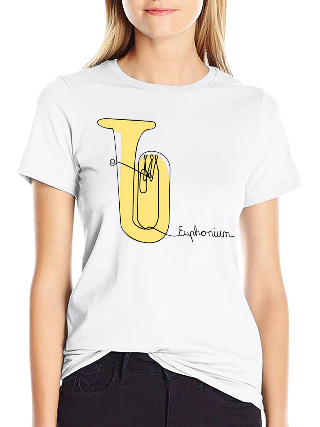 Black Euphonium Line Art Tee view 9