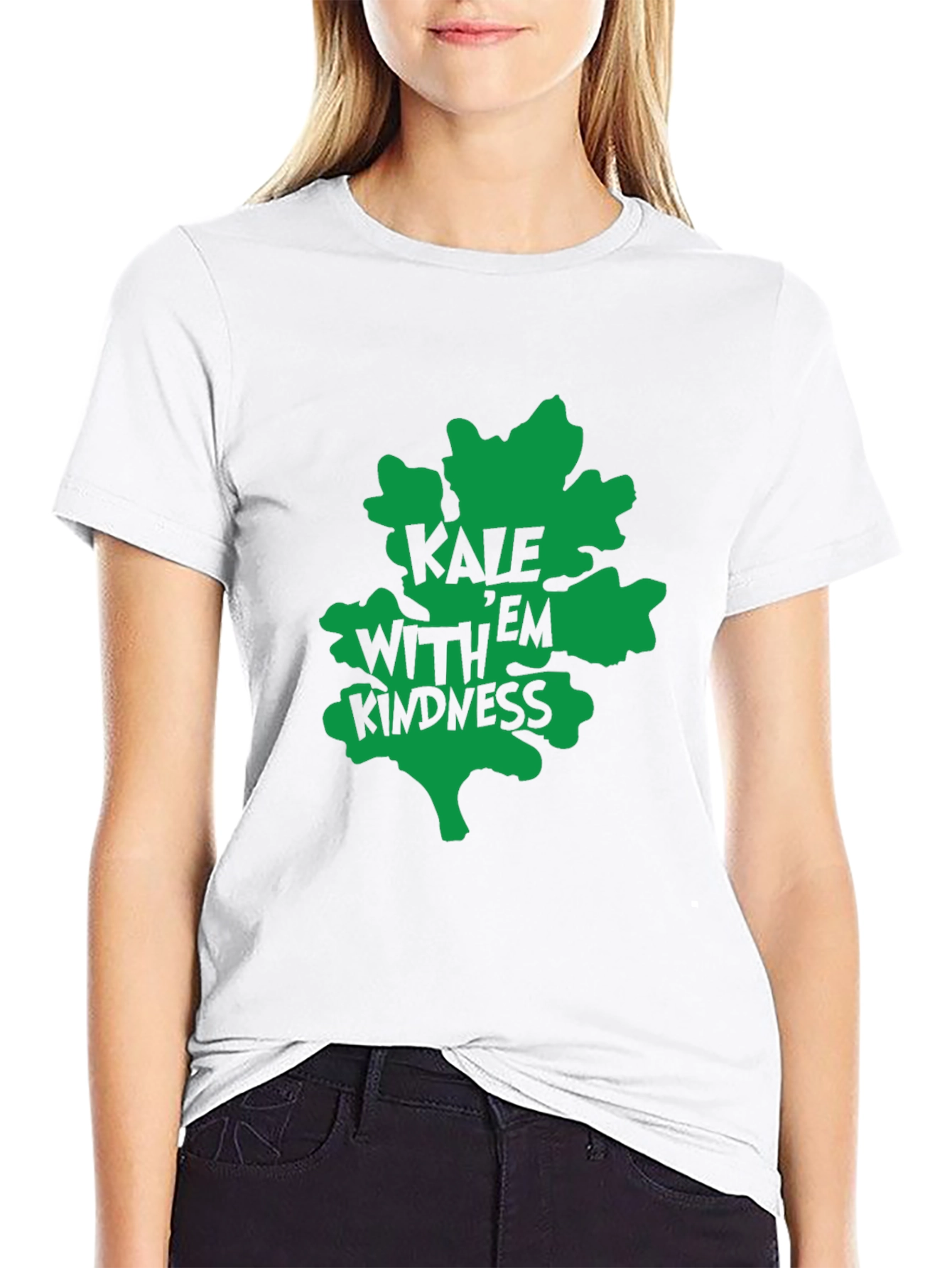 Black Kale With Kindness Graphic Tee - Black view 9