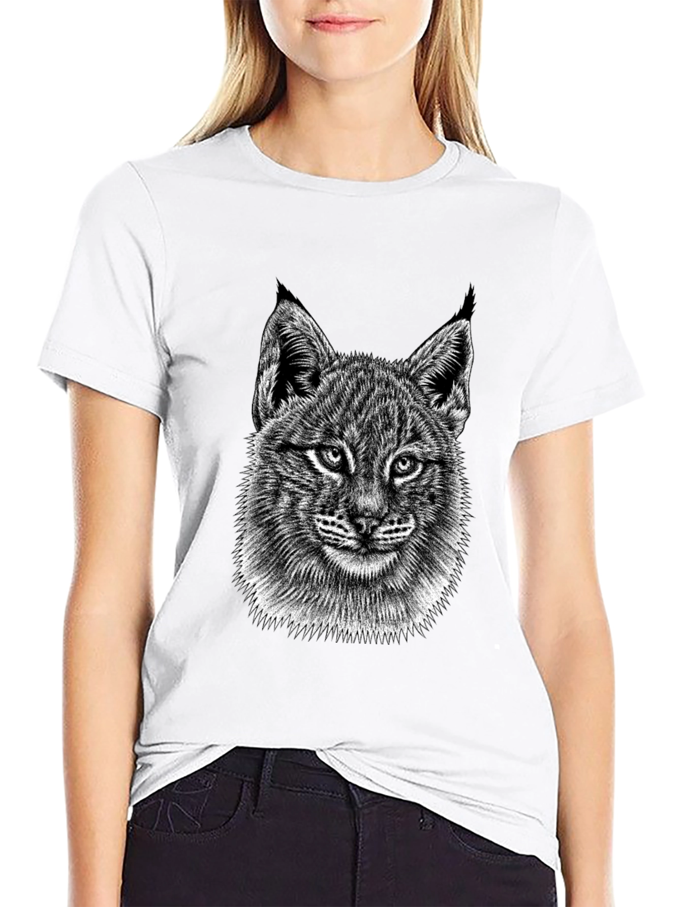 Black Bobcat Graphic Tee - Stylish Animal Print Shirt view 9