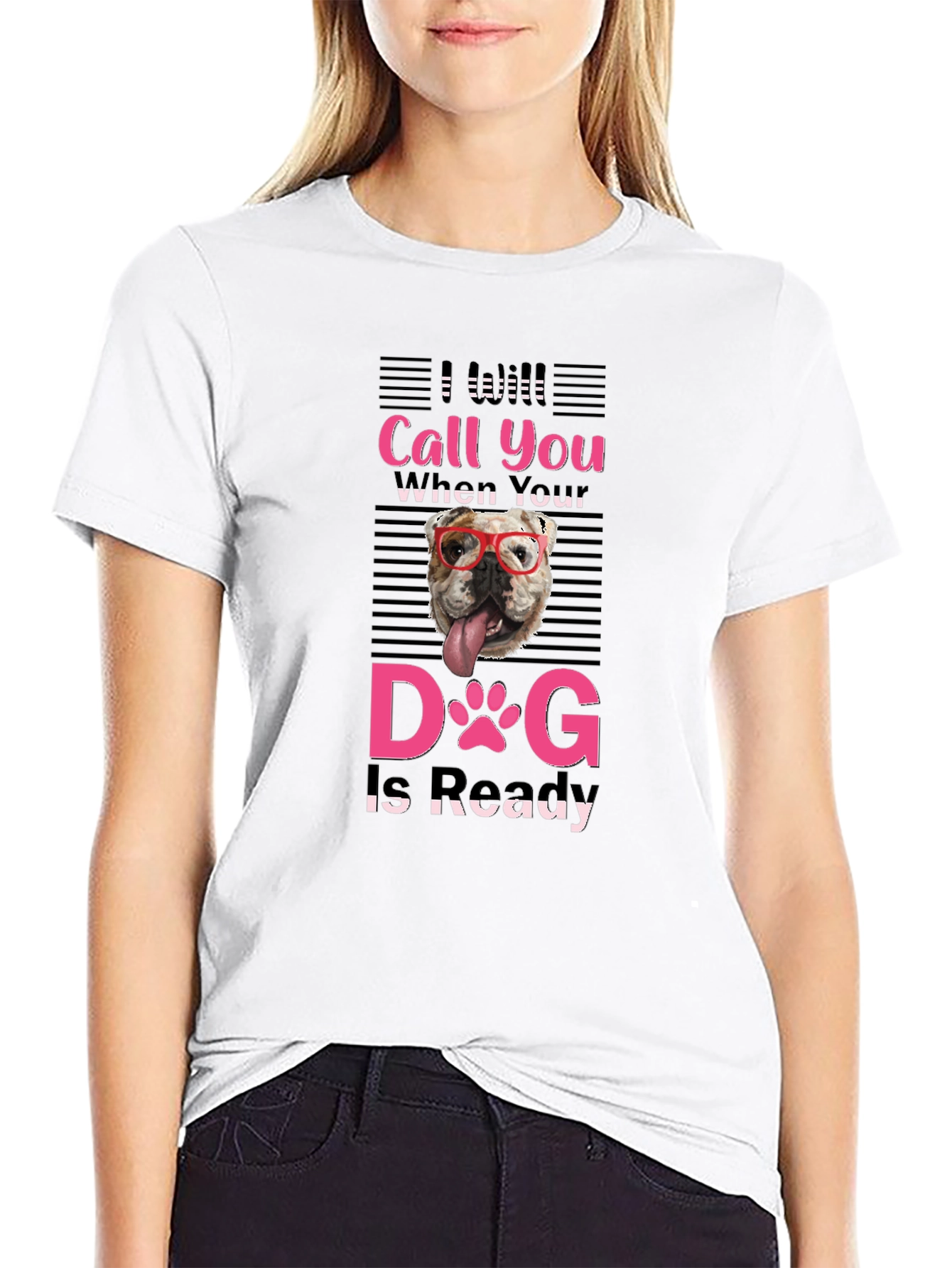 Black Funny Dog Ready T-Shirt view 9