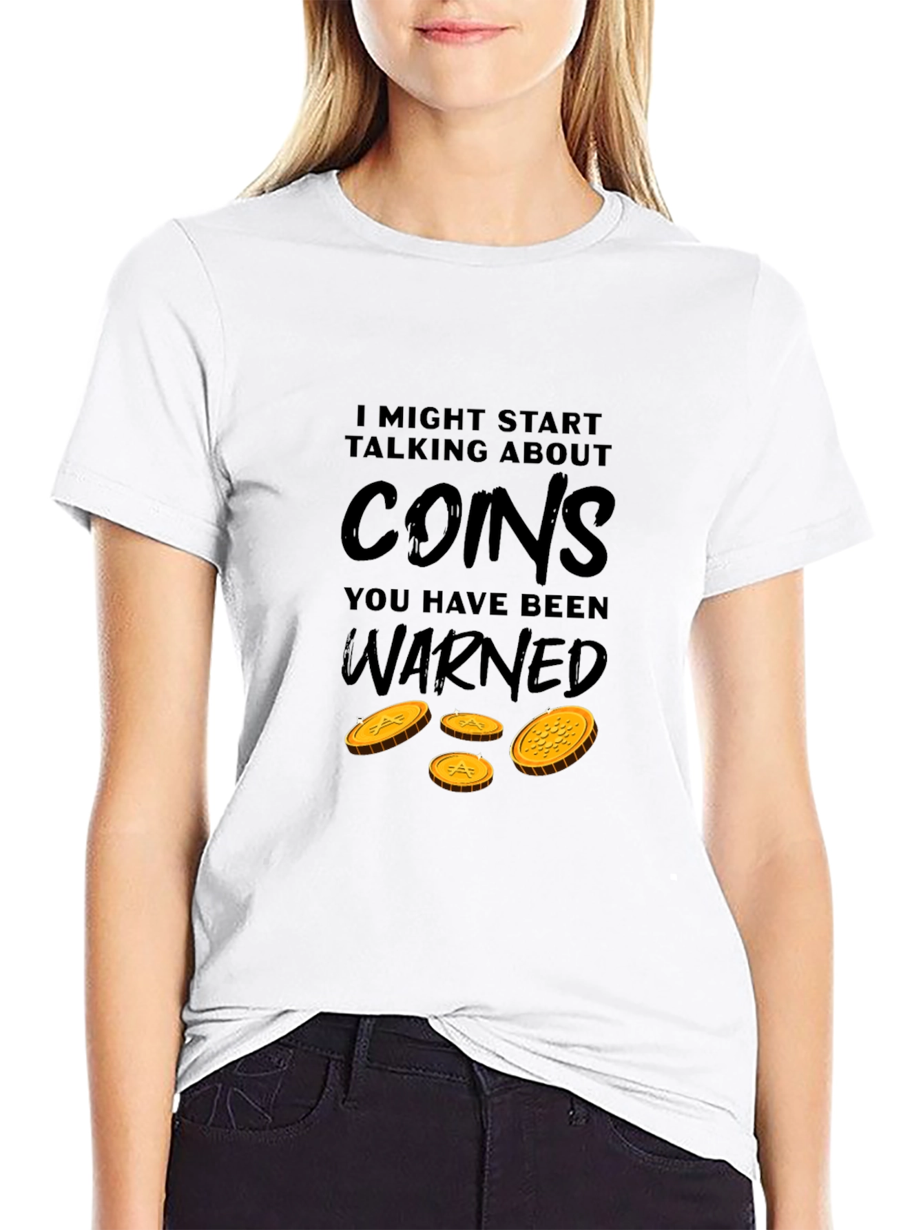 Black I Might Start Talking About Coins T-Shirt view 9