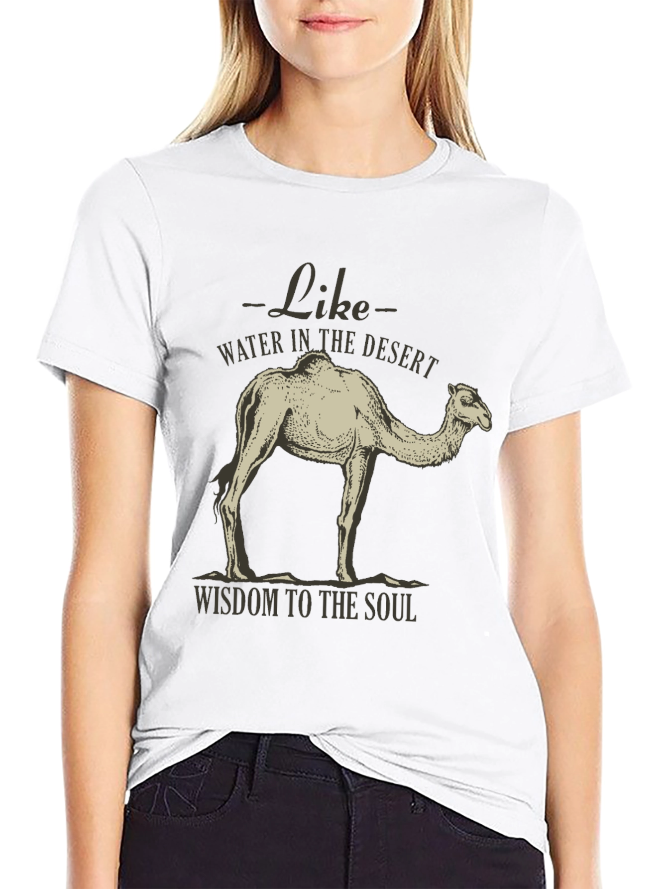 Black Camel Desert Wisdom Graphic T-Shirt view 9
