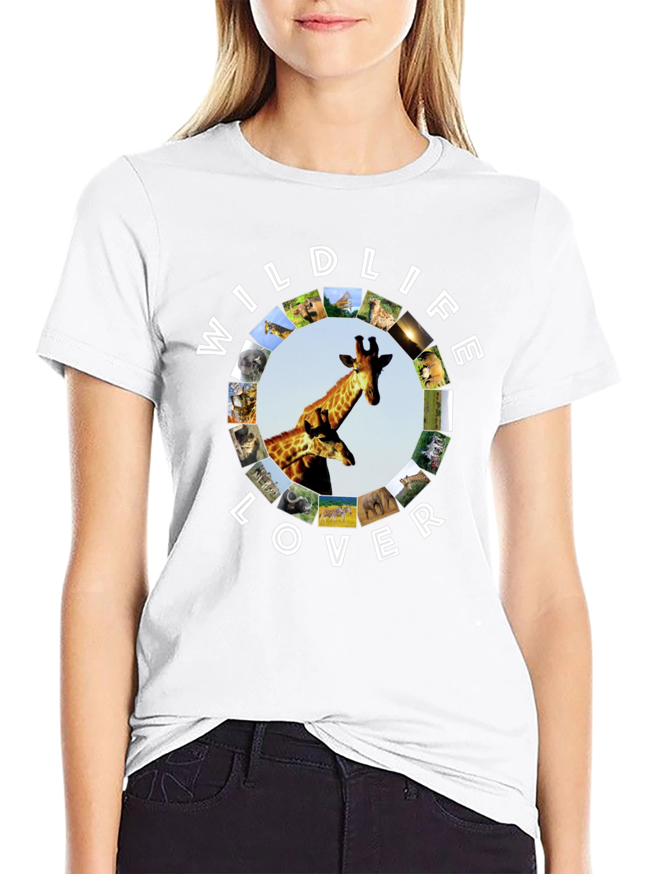 Wildlife Lover Graphic T-Shirt - Animal Circle Design - 9