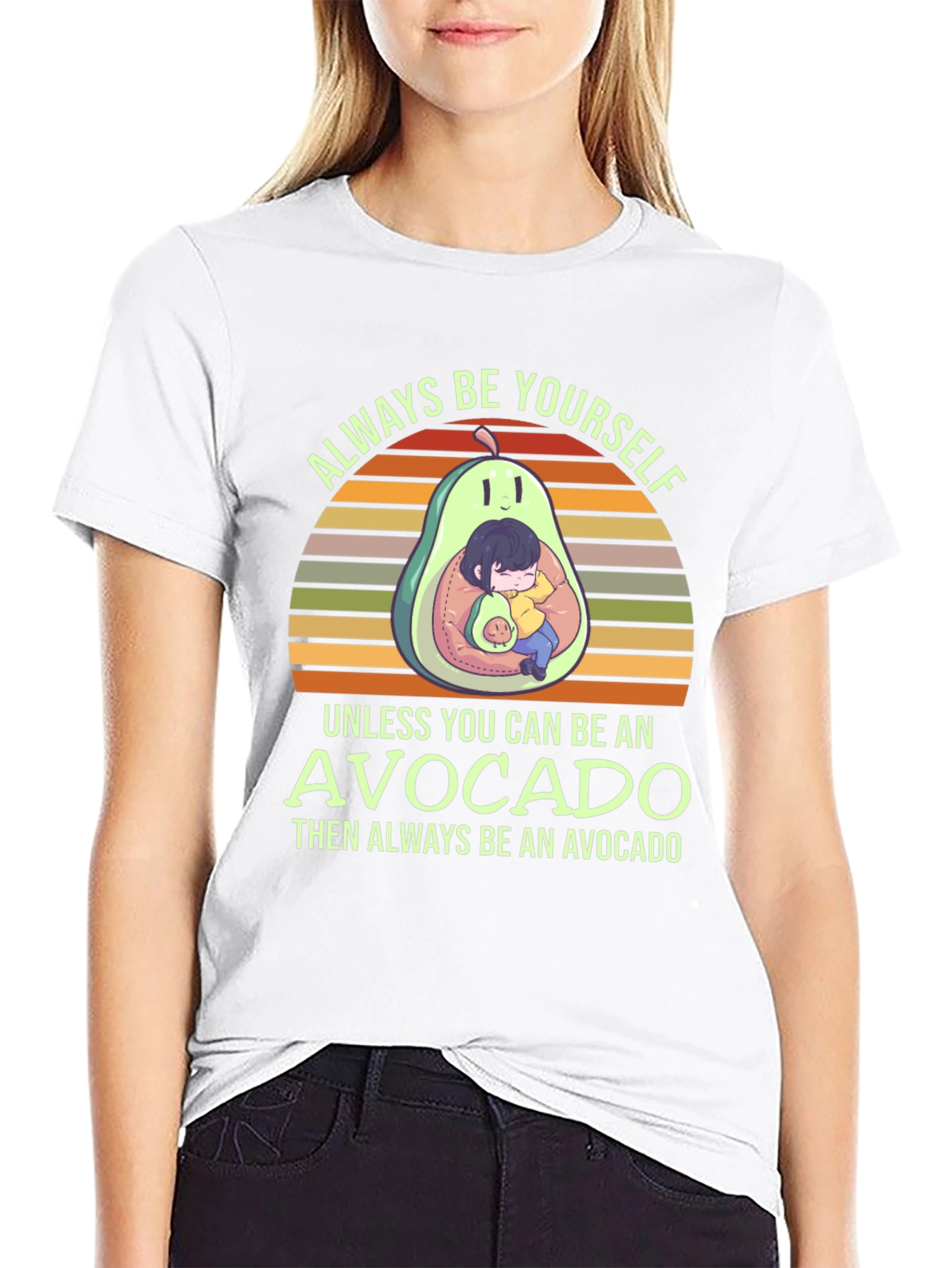 Black Always Be Yourself Avocado T-Shirt view 9