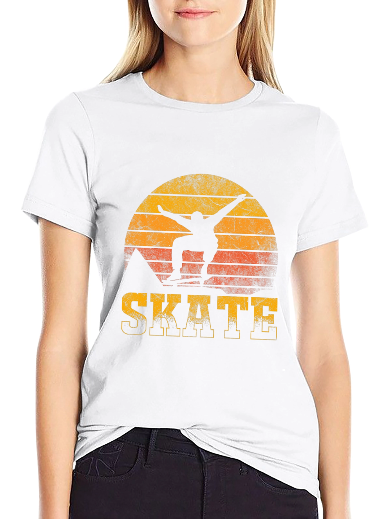 Black Vintage Sunset Skate T-Shirt view 9