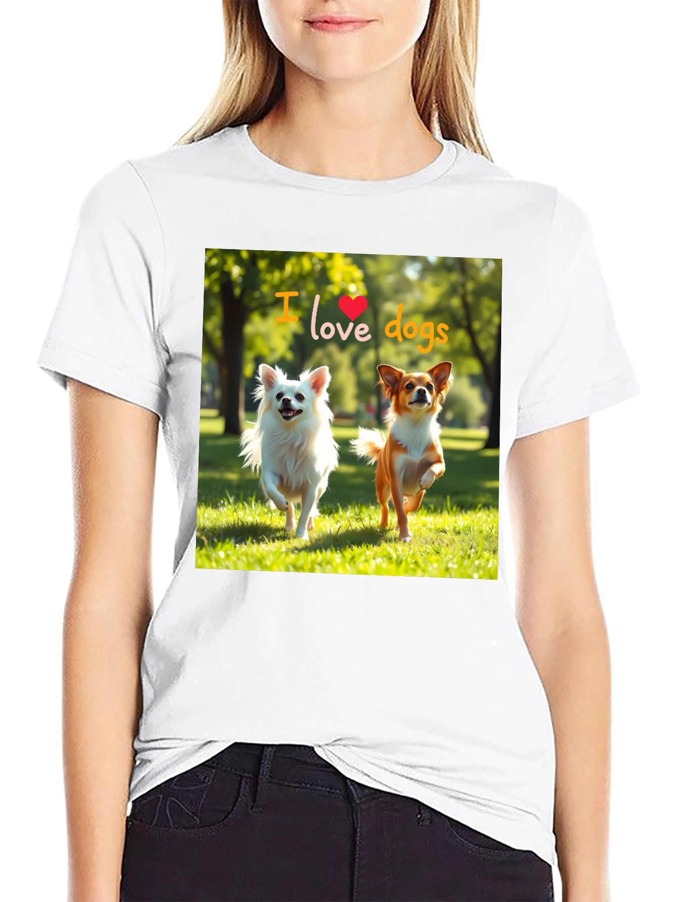 Black I Love Dogs Graphic Tee - Cute Pet Lover Shirt view 9
