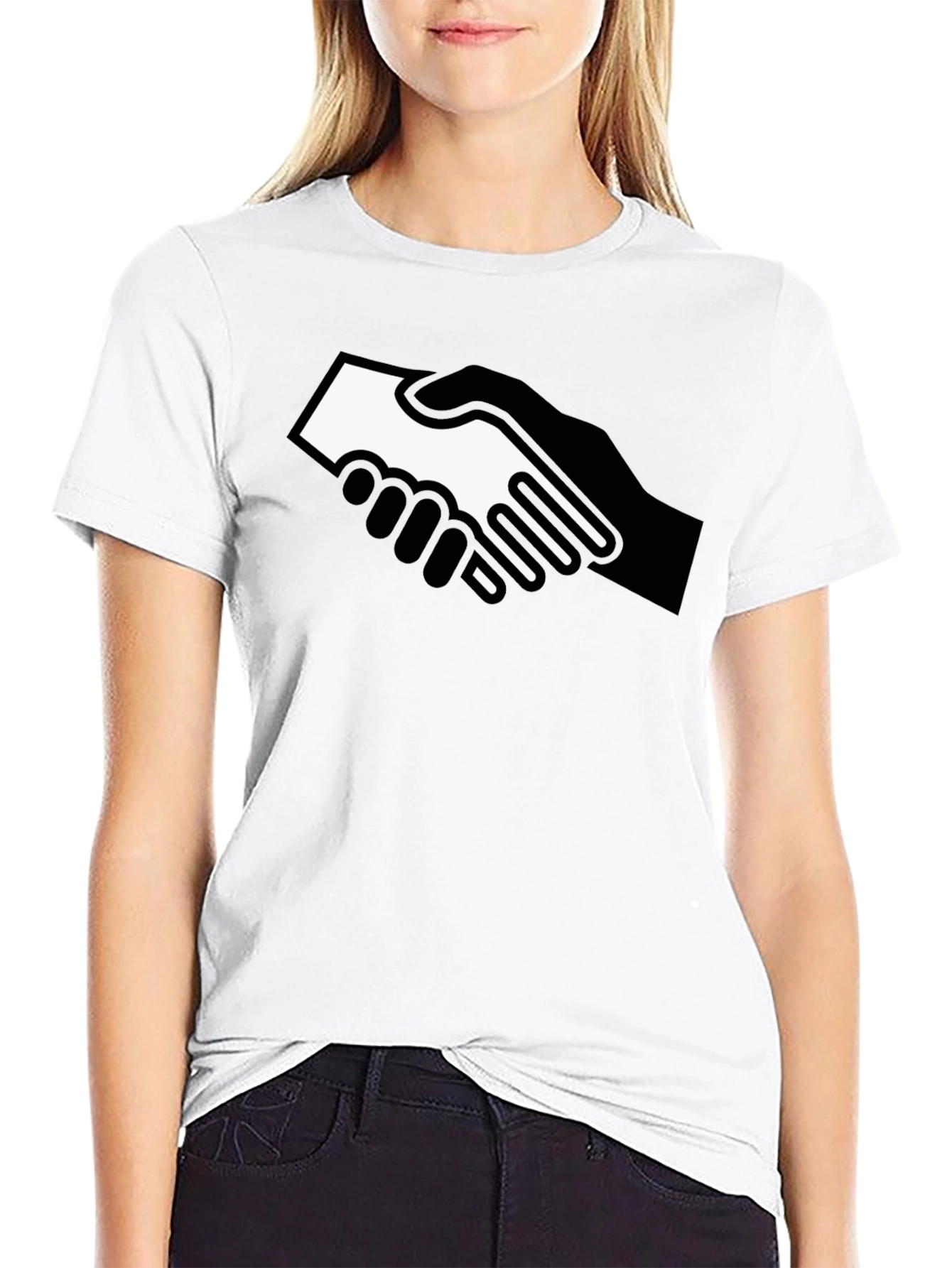 Black Handshake Graphic Black T-Shirt - Bold Statement Tee view 9