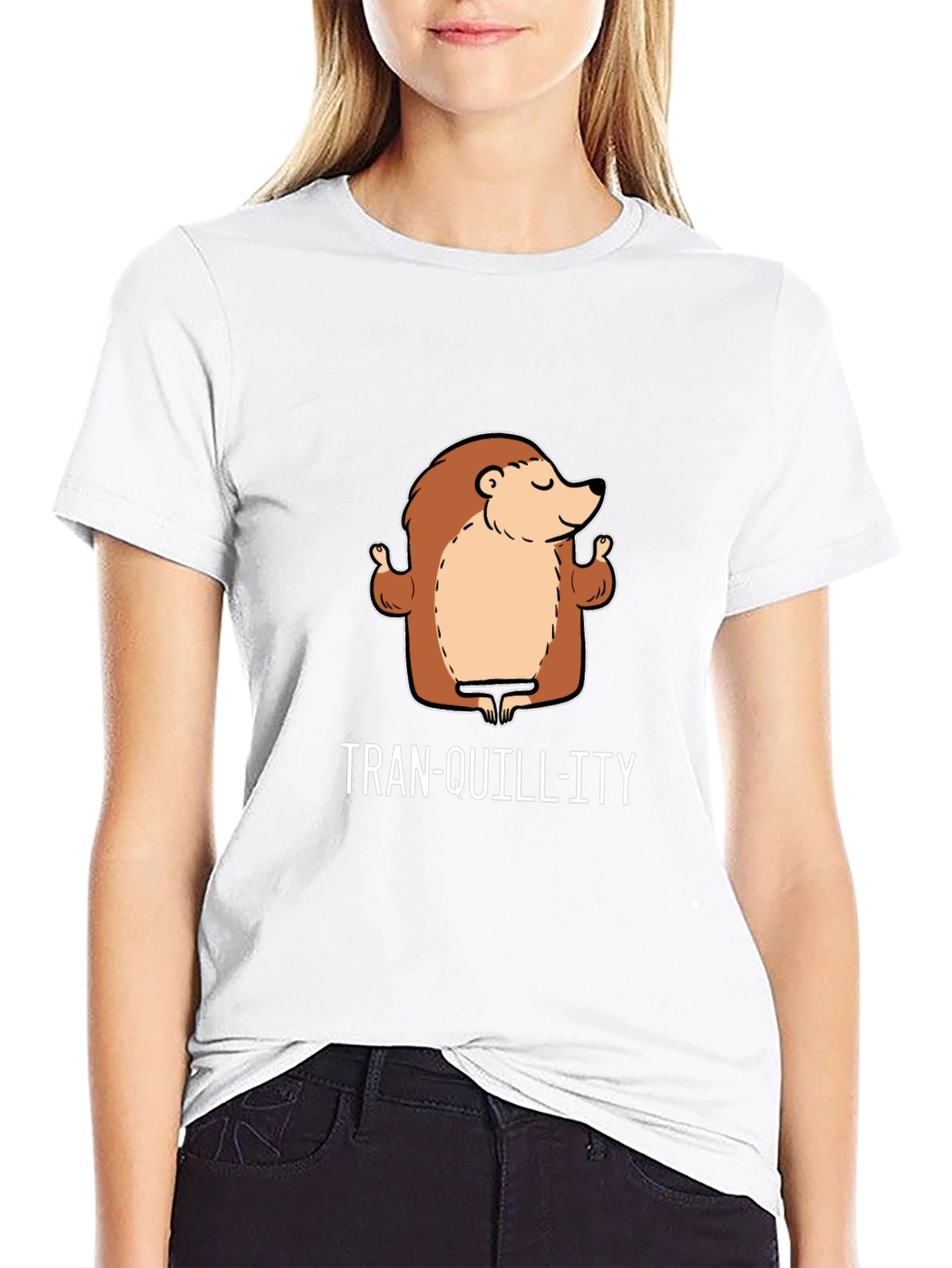Black Tranquillity Hedgehog Black T-Shirt - Relax and Unwind view 9
