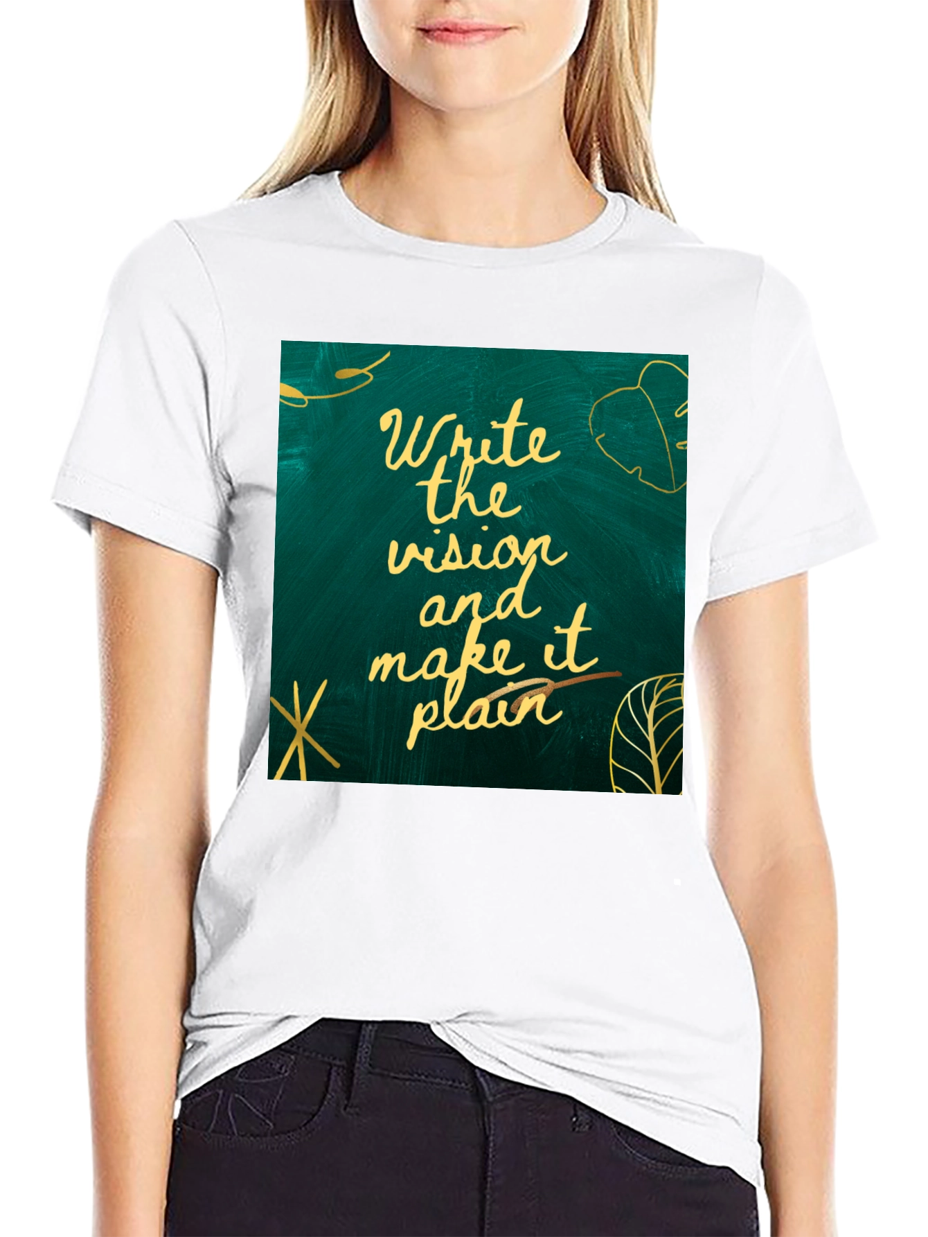 Black Visionary Tee: Write the Vision, Make it Plain T-Shirt view 9