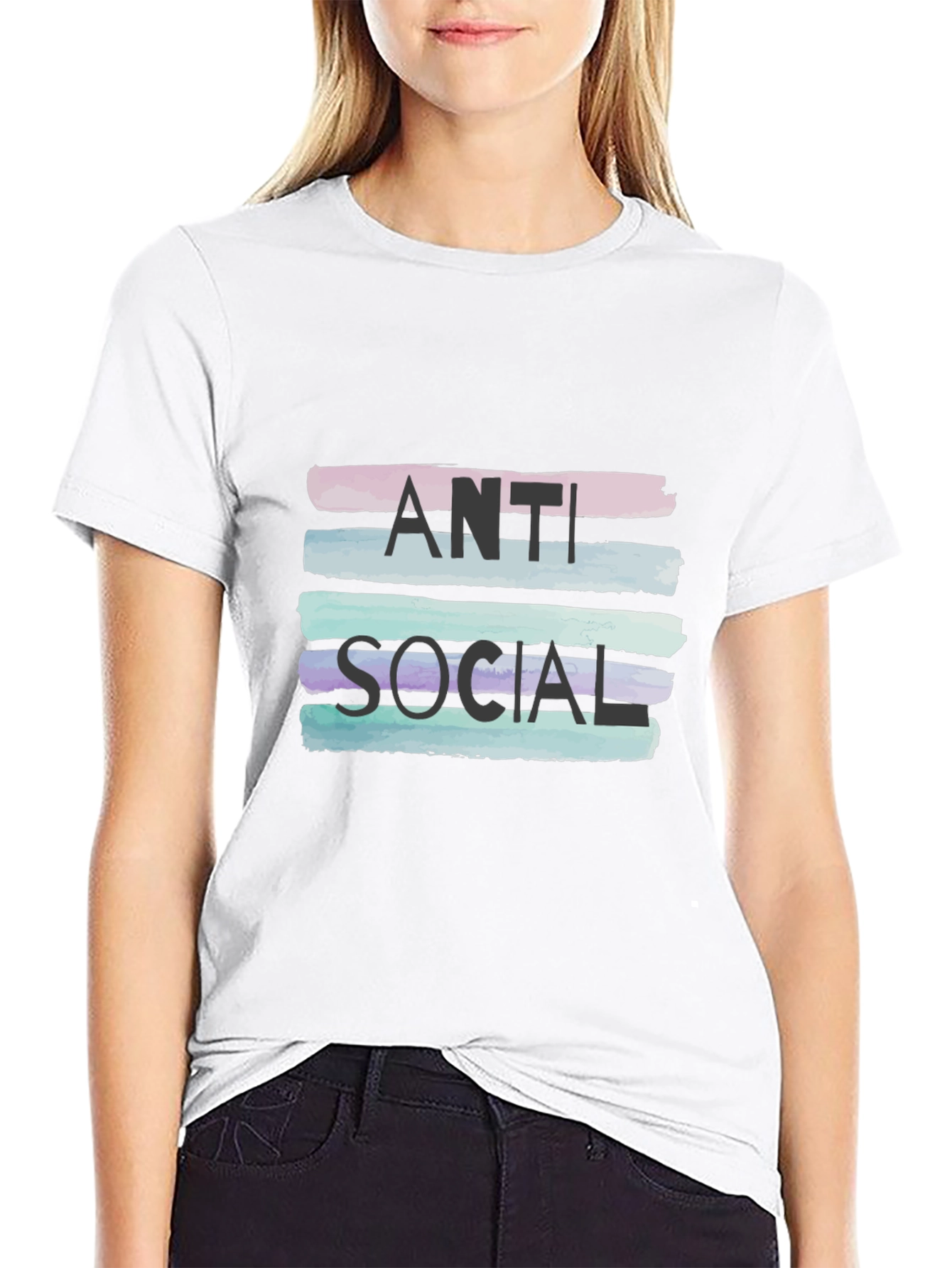 Black Anti Social Graphic Tee - Stylish Statement Shirt view 9