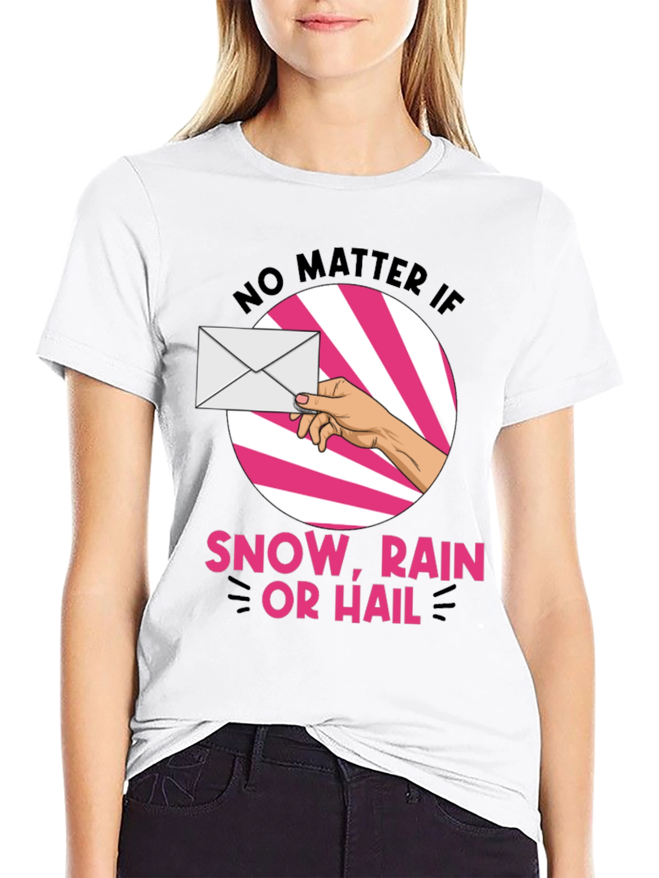 Black Mail Carrier T-Shirt: Snow, Rain or Hail view 9