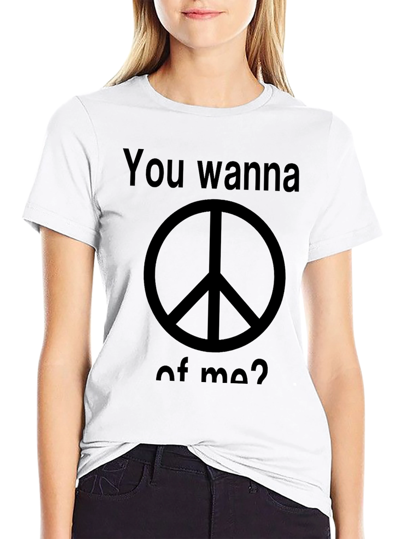 Black Peace Sign T-Shirt - You Wanna Piece of Me? view 9