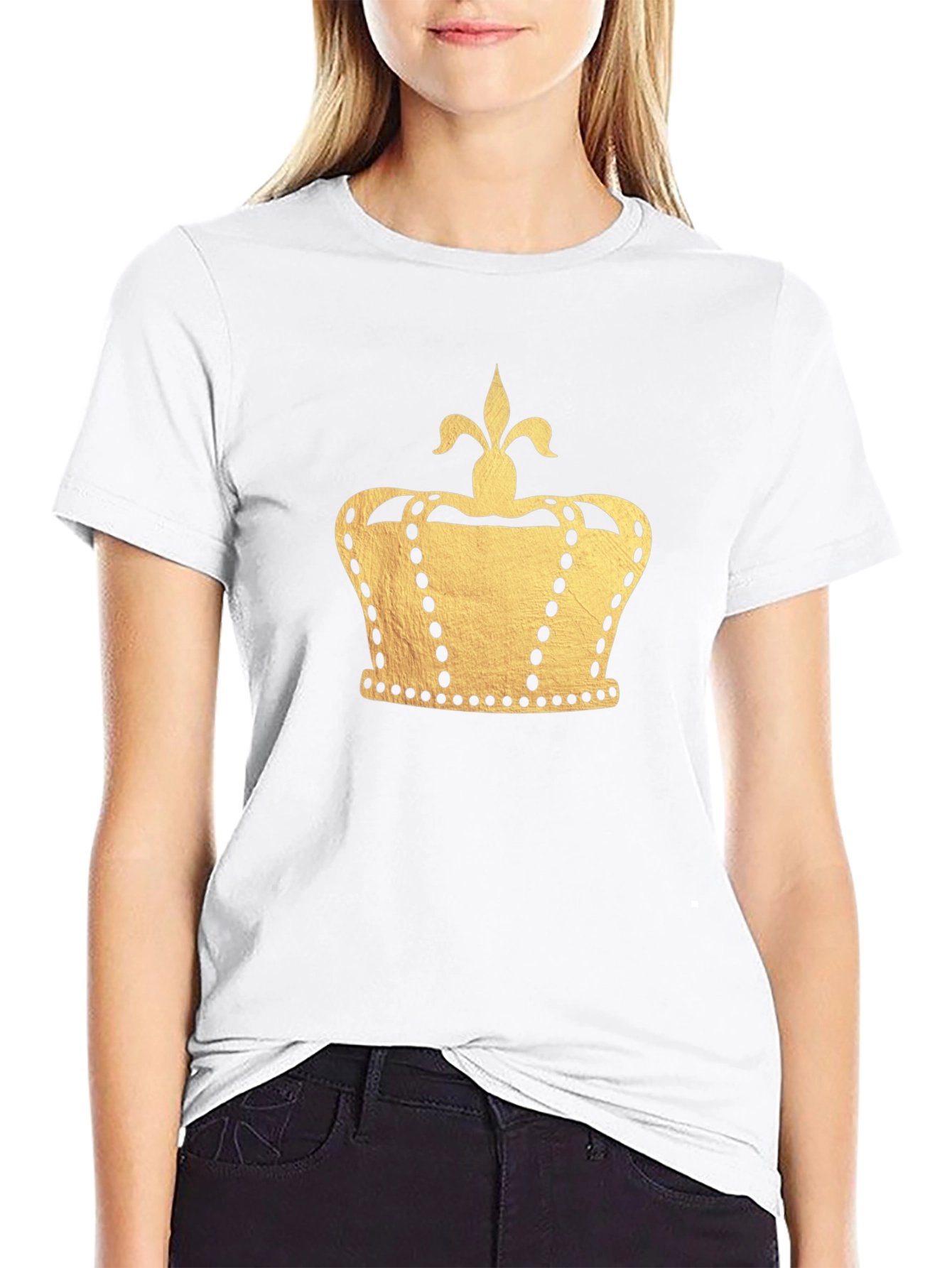 Black Gold Crown Graphic Black T-Shirt view 9
