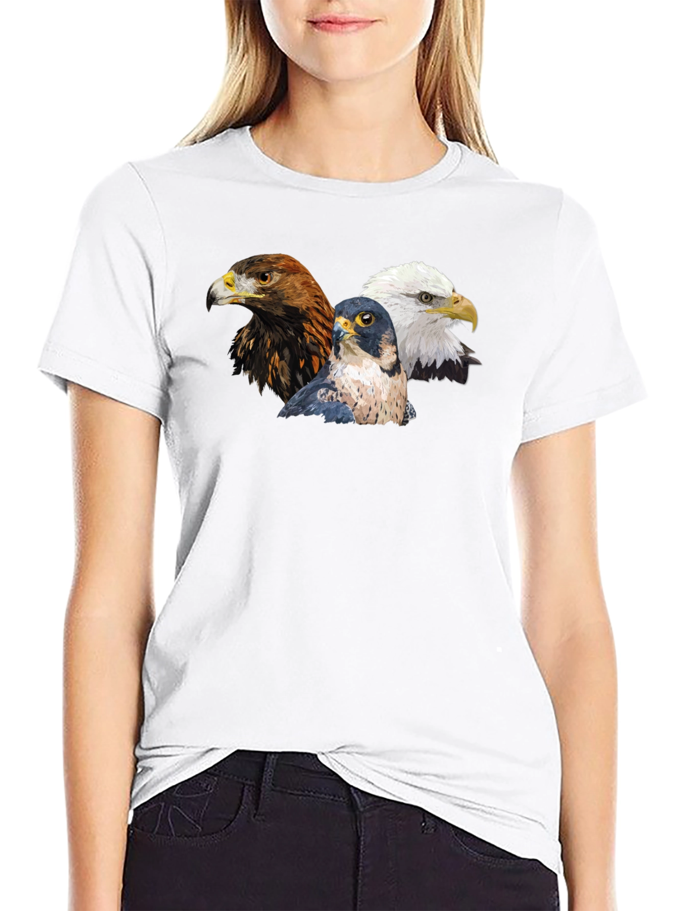 Black Eagle Falcon Bird T-Shirt view 9