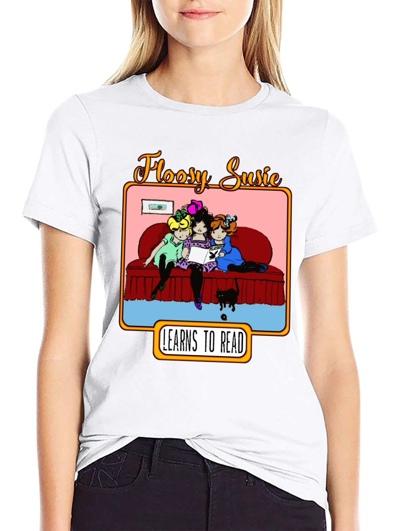 Black Floosy Susie Reads Graphic T-Shirt view 9