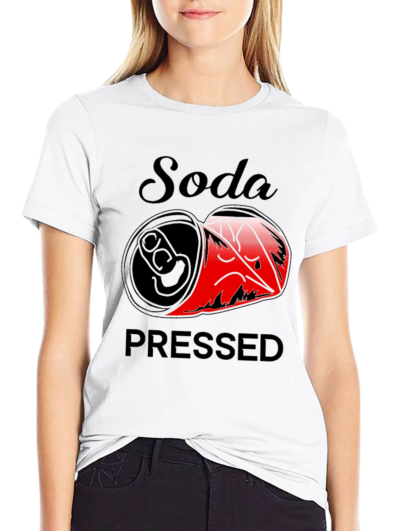Black Soda Pressed Graphic Tee - Funny Pun T-Shirt view 9
